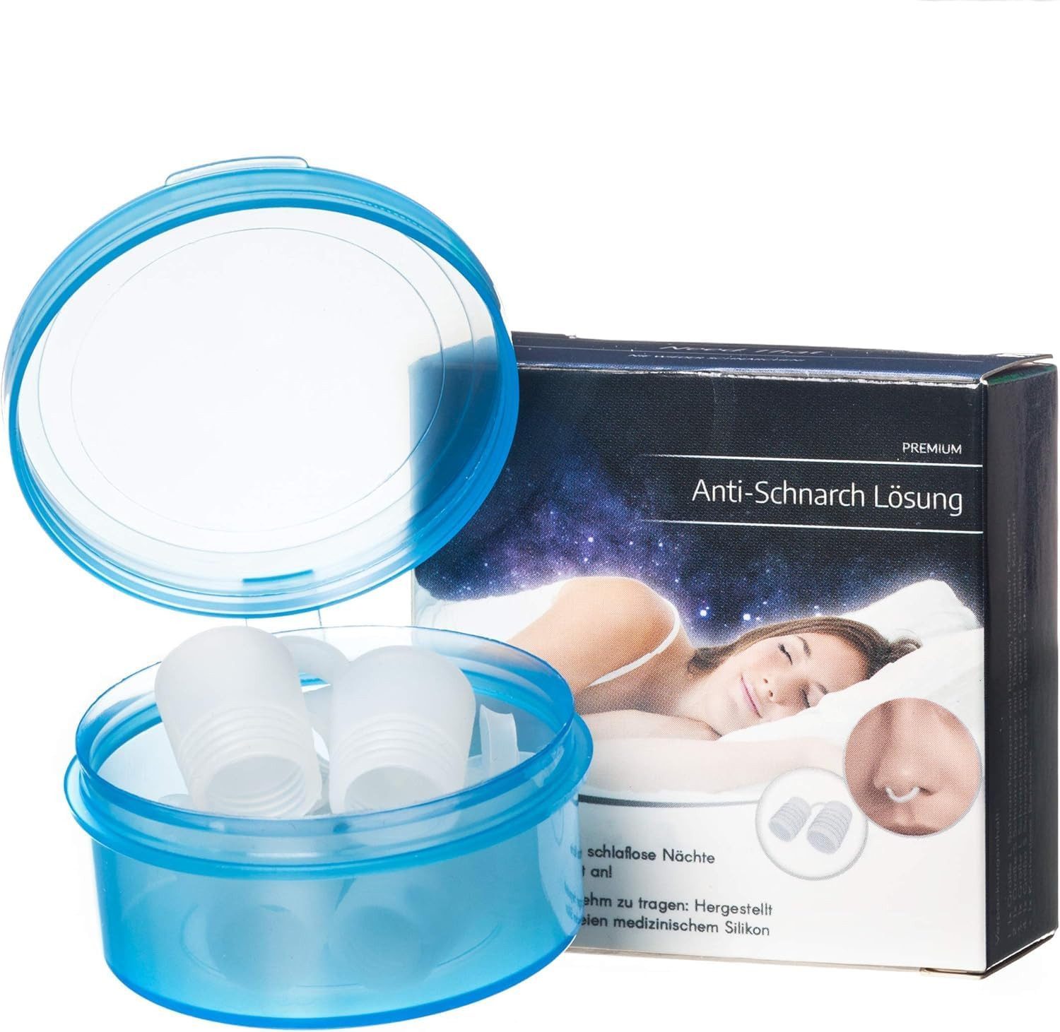 Geschenkehöhle Schnarchstopper Anti-Schnarch Nasenclip Set aus Silikon – 4 Größen, Wiederverwendbar, Freier atmen, ruhiger schlafen – komfortabel & diskret