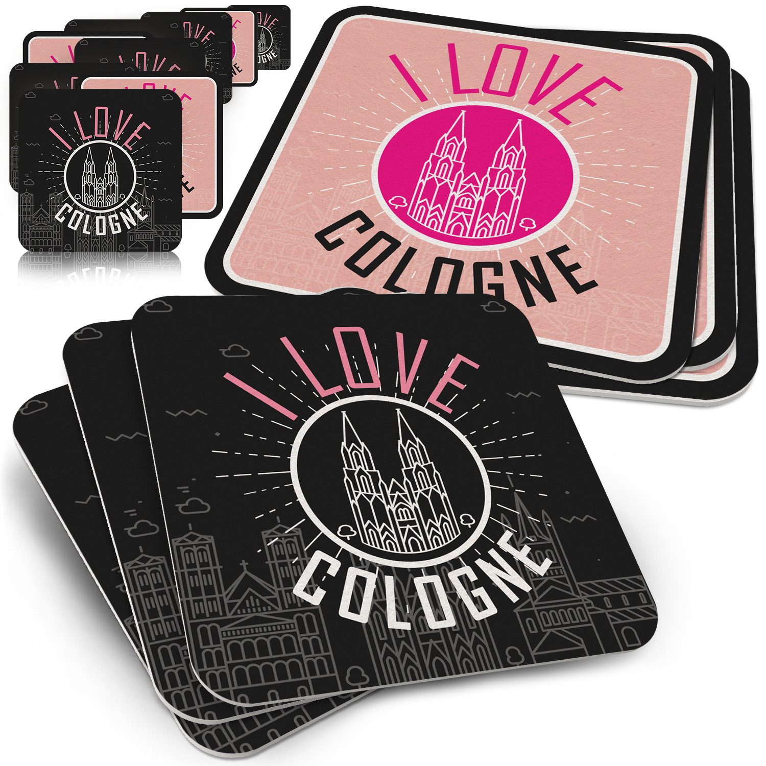 Bierdeckel "I Love Cologne" - 50er Set für Köln-Fans - Köln Deko