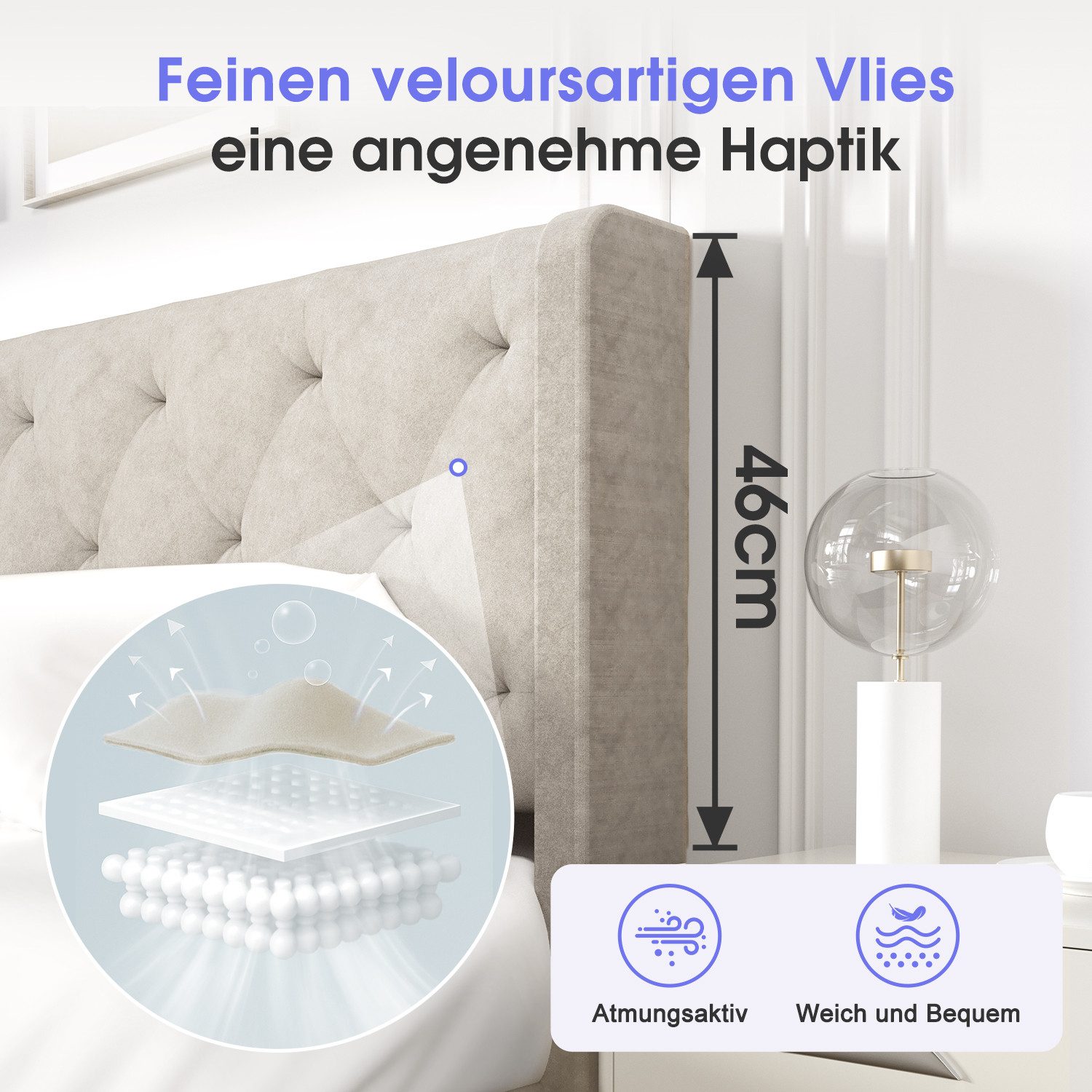 Lexzurn Polsterbett Polsterbett Bett 140x200 mit günstig online kaufen