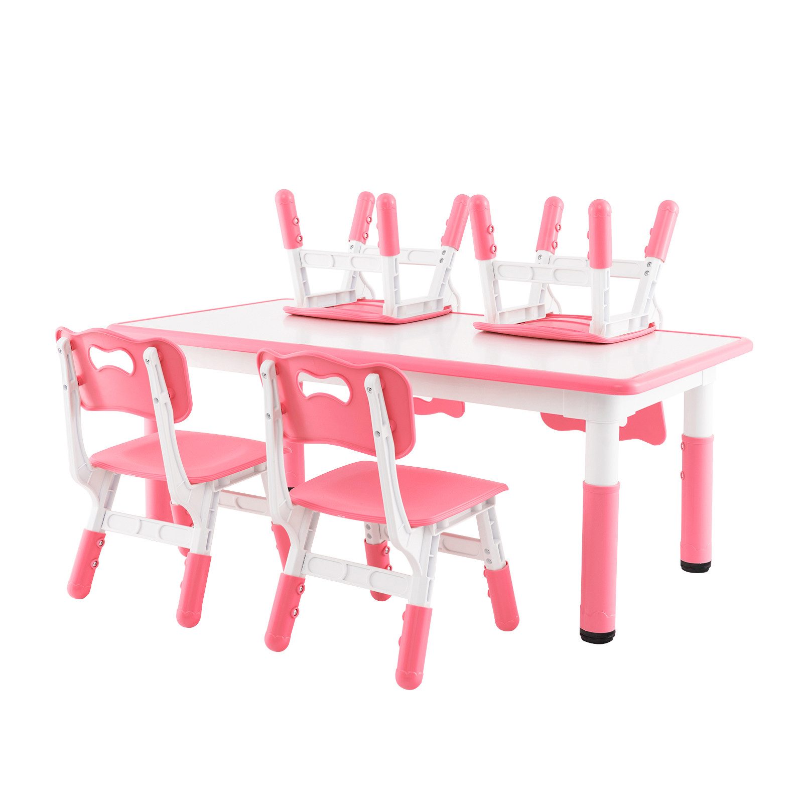 COSTWAY Kindersitzgruppe, (5-tlg), 5 TLG. mit Kindertisch & 4 Kinderstühle günstig online kaufen