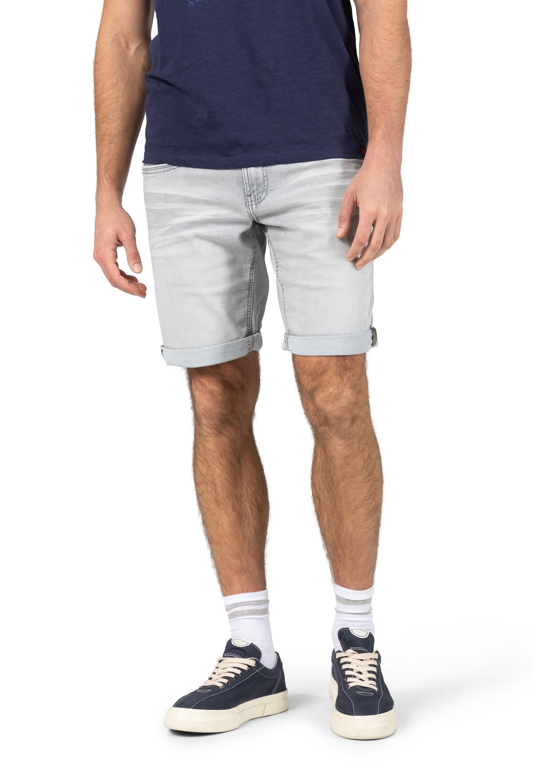 TIMEZONE Jeansshorts Männer Regular Fit für Herren Baumwolle Normal Fit unifarben atmungsaktiv Knopfleiste – Bild 5 von 5