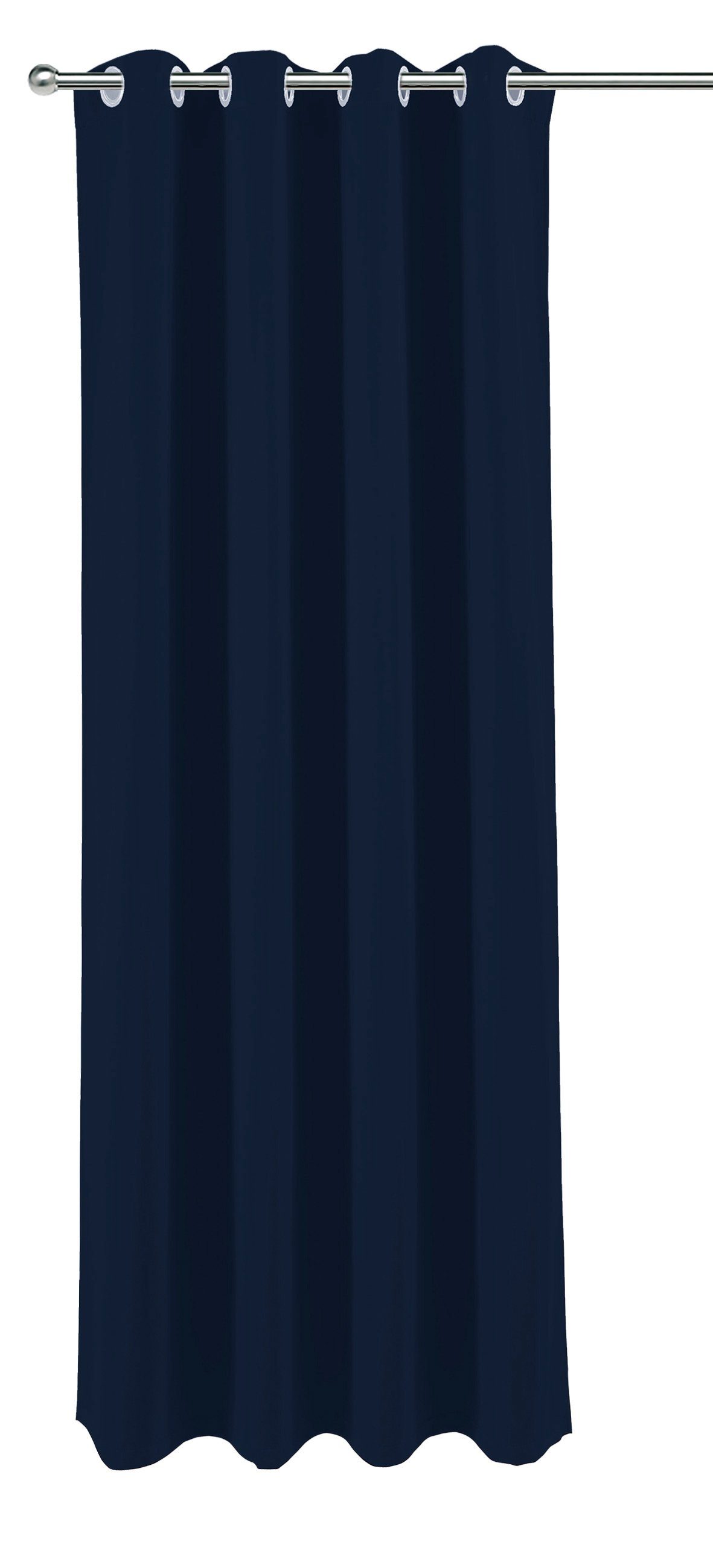Gardine Vorhang uni Ösen 140x245 cm Moderner Ösenvorhang blickdicht Gardine, Haus und Deko, Ösen (1 St), blickdicht, Polyester dunkelblau