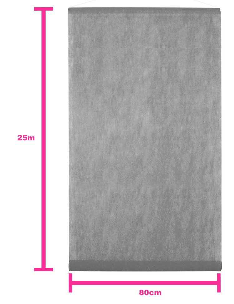 CHAKS Kostüm Grauer Hochzeitsbanner 80 cm x 25 m aus Vliesstoff