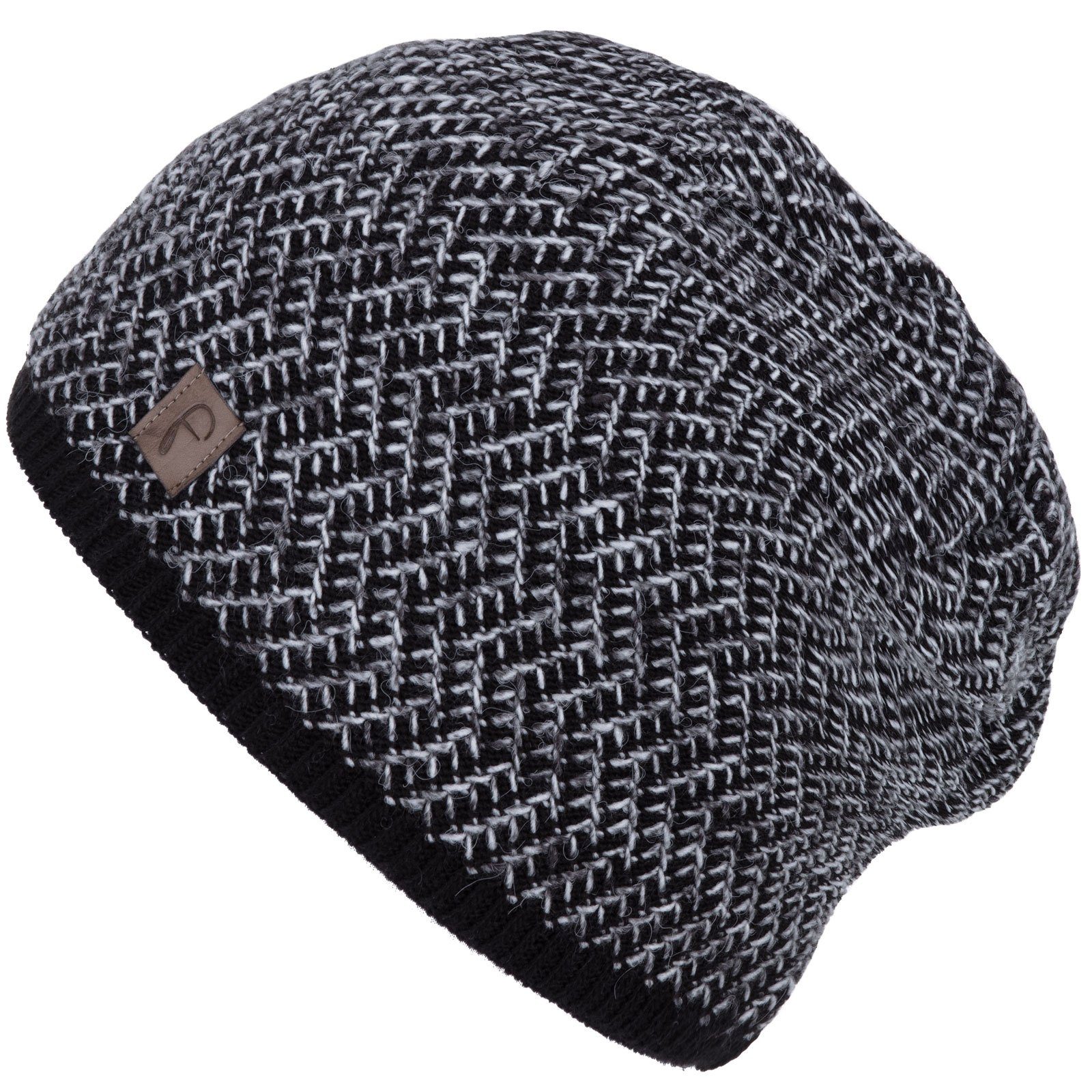 Faera Strickmütze (1-St) Damen Strickmütze meliert mehrfarbig Winter Fleecefutter Beanie Mütze