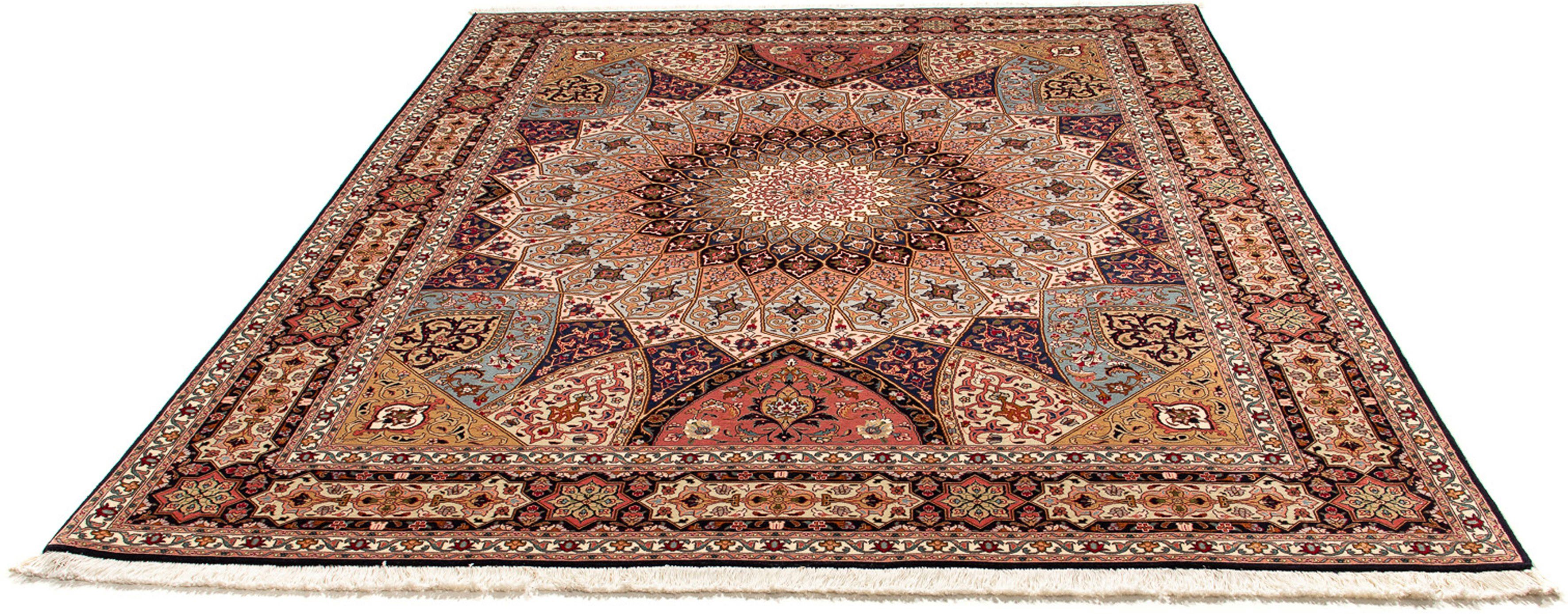 Orientteppich Perser - Täbriz - Royal - 242 x 205 cm - mehrfarbig, morgenland, rechteckig, Höhe: 7 mm, Wohnzimmer, Handgeknüpft, Einzelstück mit Zertifikat