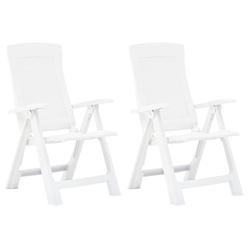 Gartenstuhl Verstellbare Gartenstühle 2 Stk. Kunststoff Weiß