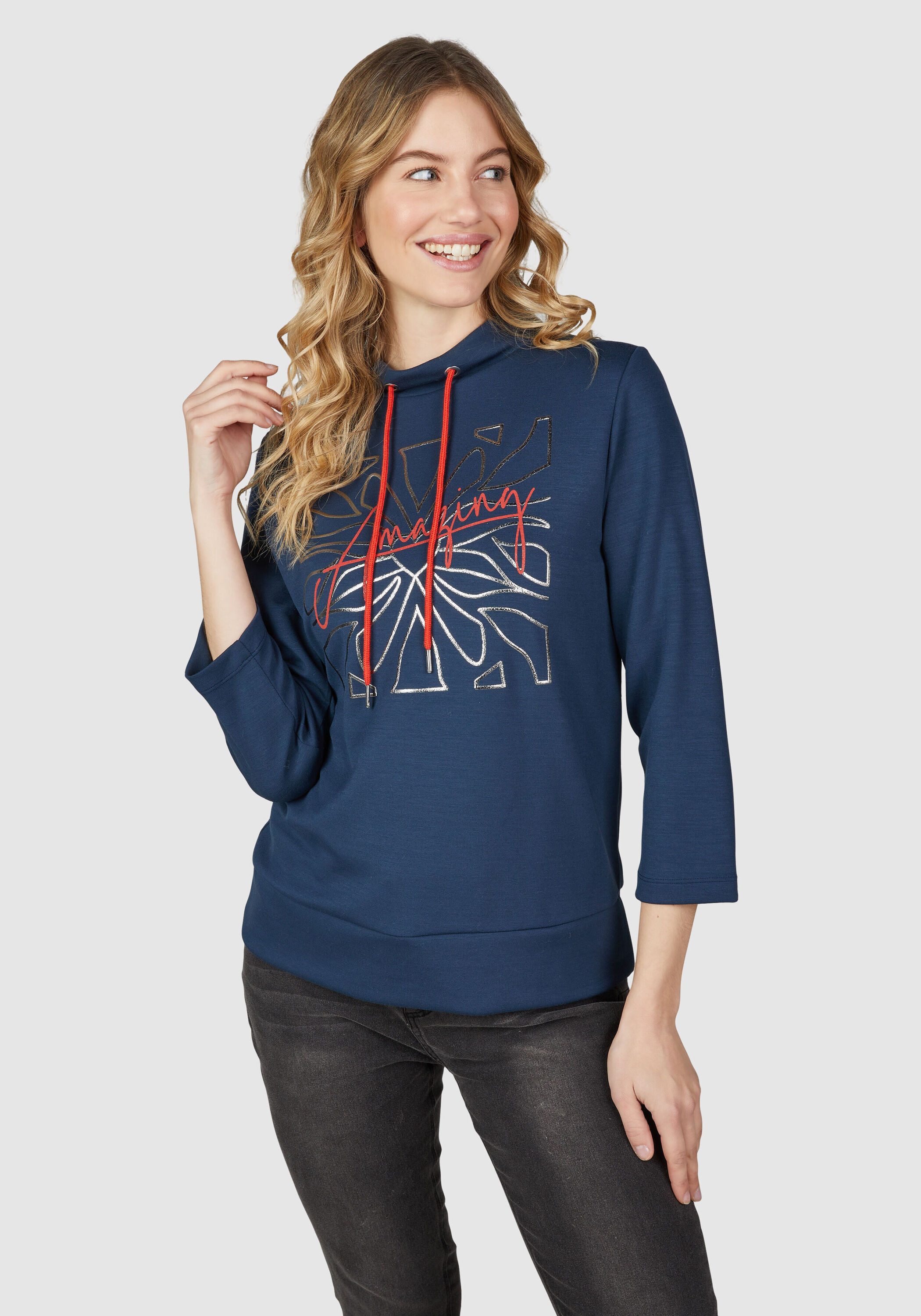 NAVIGAZIONE Sweatshirt (1-tlg) mit auffälligem Print