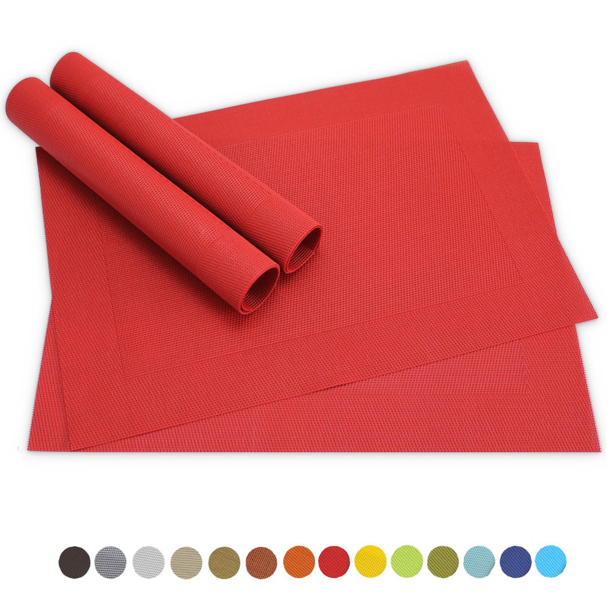 matches21 HOME & HOBBY Platzset Столовые наборы BORDA 4er Set Rot als Tischuntersetzer, (4-St), Abwaschbare Platzsets als Tischunterlagen für Ess-Tisch Tisch-Deko