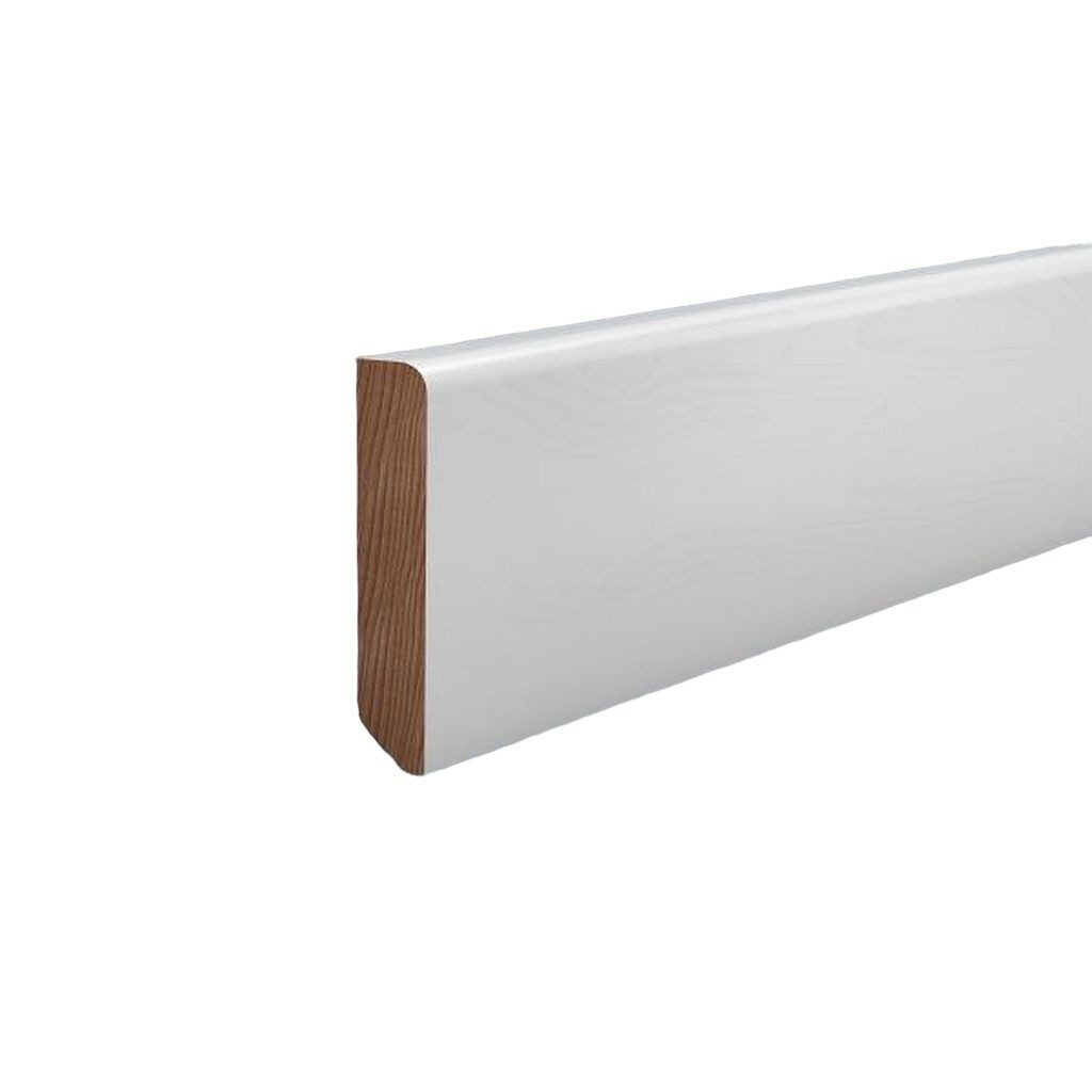 Südbrock Sockelleiste Sockelleiste weiß 16 x 80 Holz Buche Lackiert Fußleiste RAL 9010, L: 240 cm, H: 8 cm, 1-St.