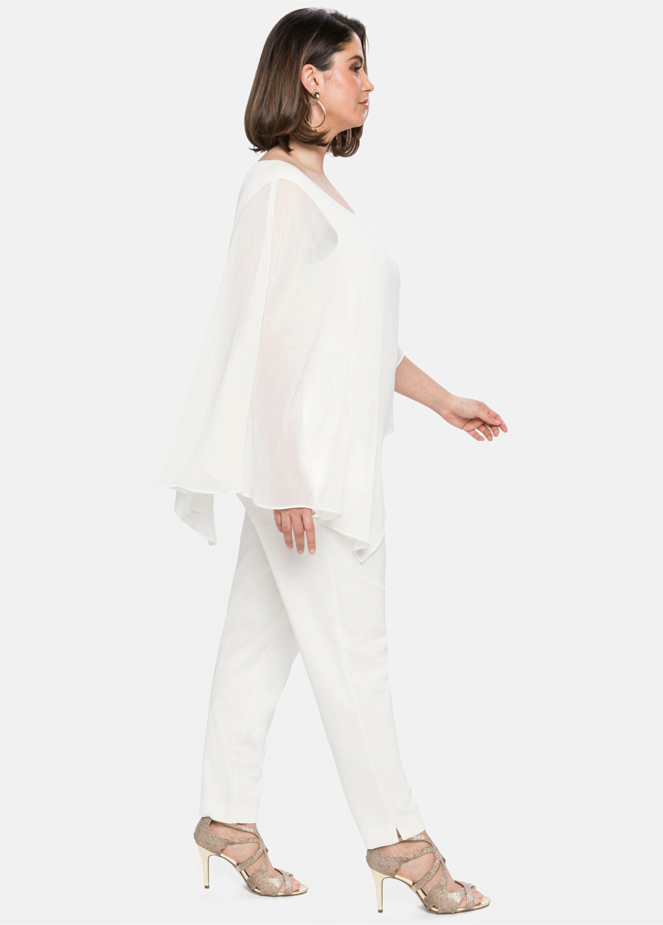 Sheego Jumpsuit Jumpsuit 3/4-Arm Innenbeinlänge ca. 68 cm