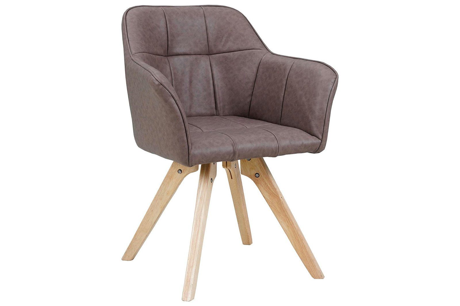 SAM® Schalenstuhl Hella, mit Kunstlederbezug Tabak Eichenholz-Gestell