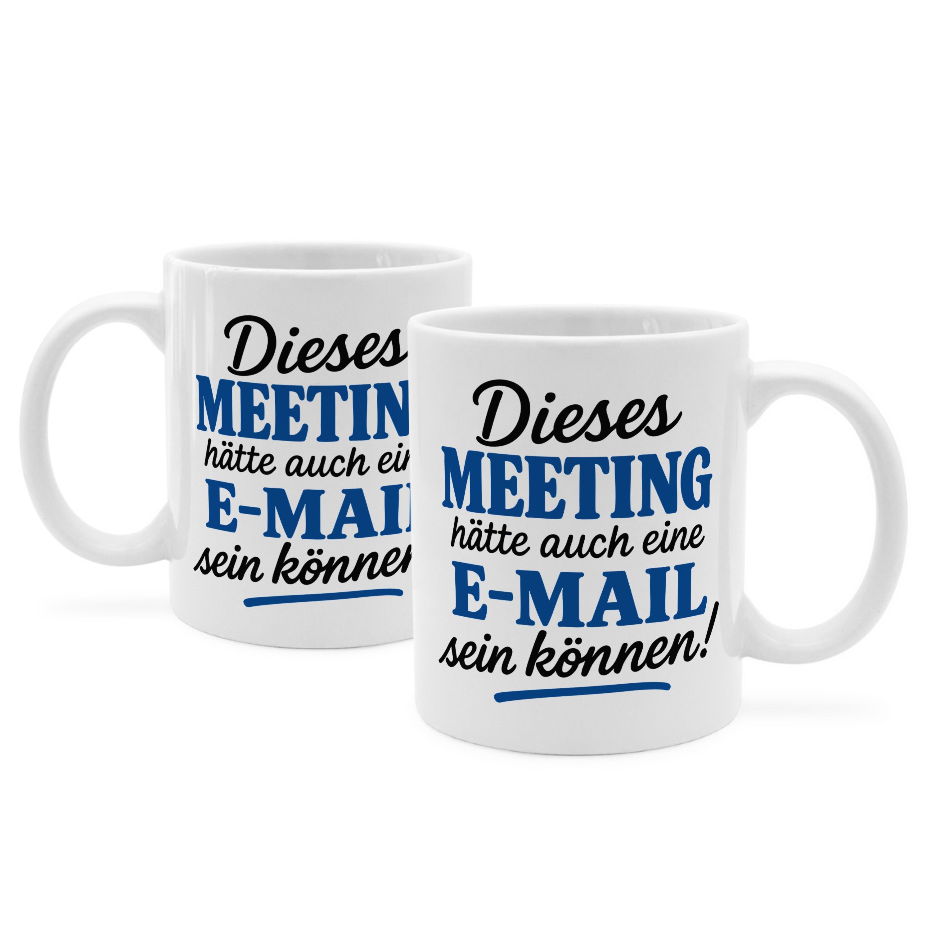 PhotoFancy Tasse mit lustigem Spruch 'Meeting' - Sprüchetasse, Tasse Standard - Weiß