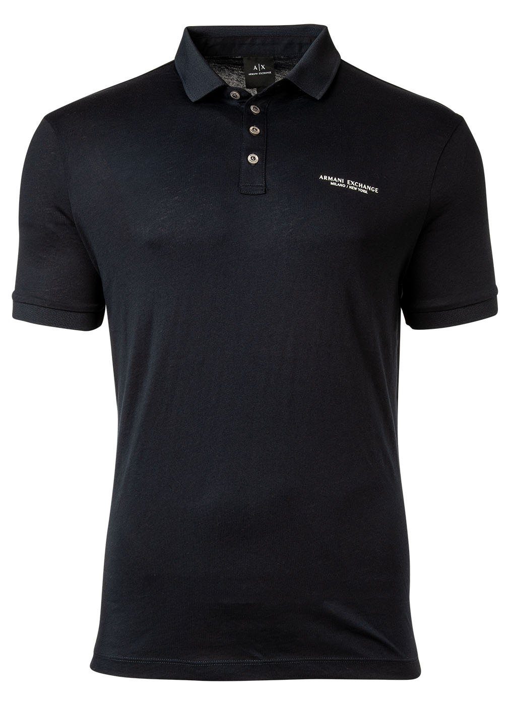 - Herren fit, Marine Schriftzug, Poloshirt ARMANI Cotton Poloshirt EXCHANGE Slim