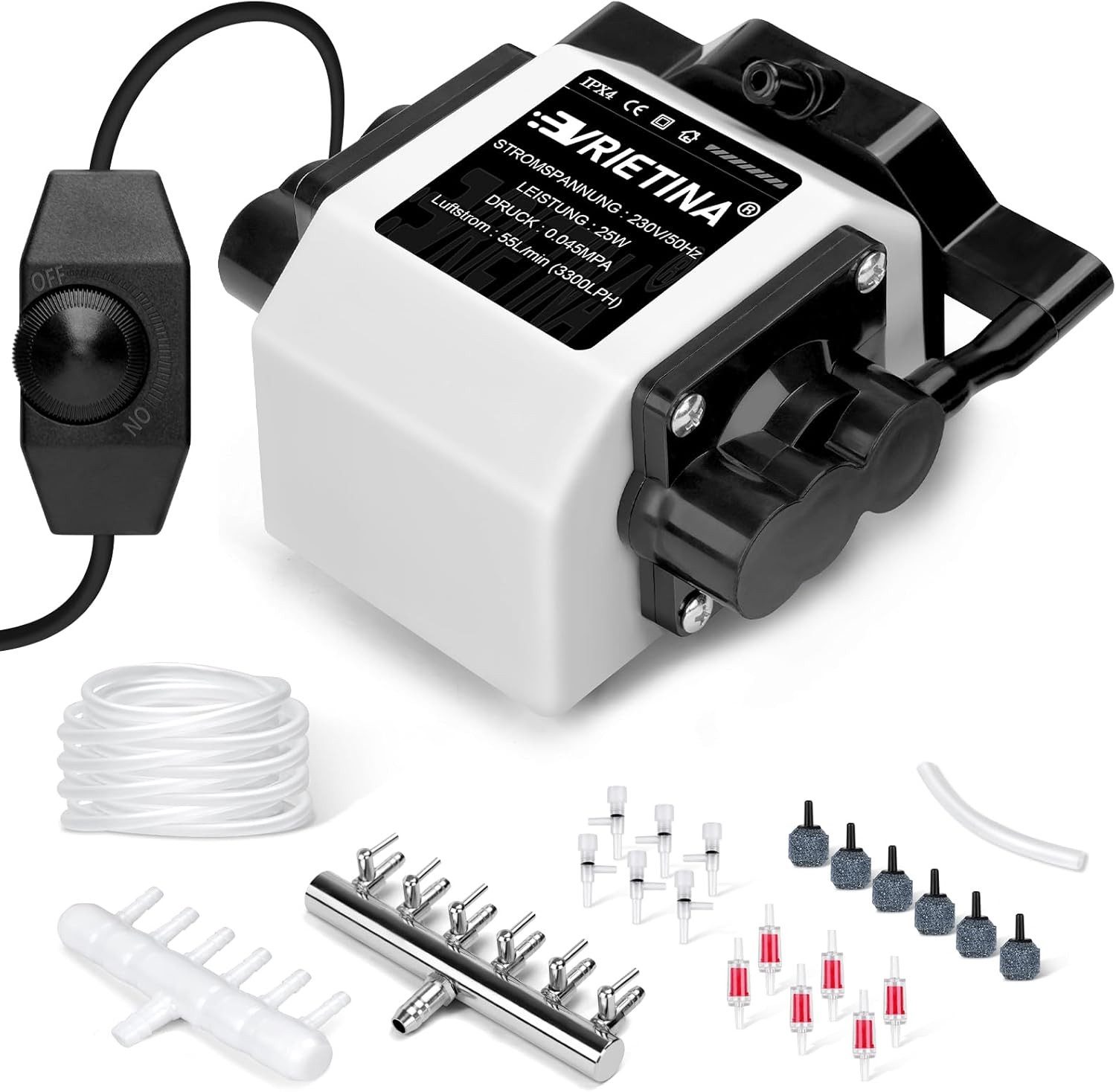 XERSEK Teichbelüfter 25W 3300L/H Aquarium Luftpumpe günstig online kaufen
