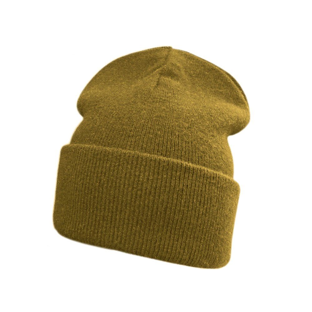 CAPO Strickmütze Beanie, Wolle-Kaschmir Strick, doppellagig Alpaka- Made in  Europe