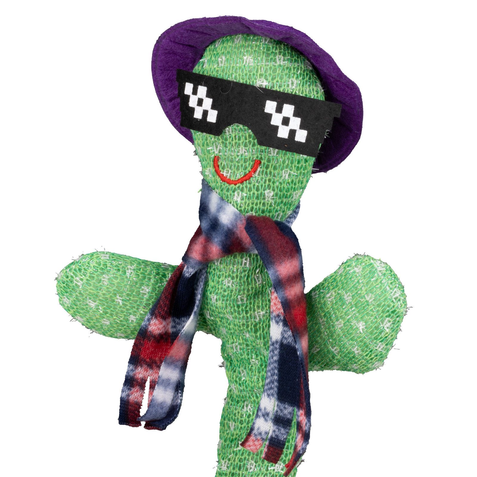Haushalt International Im- und Export GmbH Dekofigur Sprechender Kaktus Spielfigur Spielzeug Lila Hut (Stück, 1 St., Packung), 33x11cm, Tanzend, Singend, Sprech – Bild 5 von 5