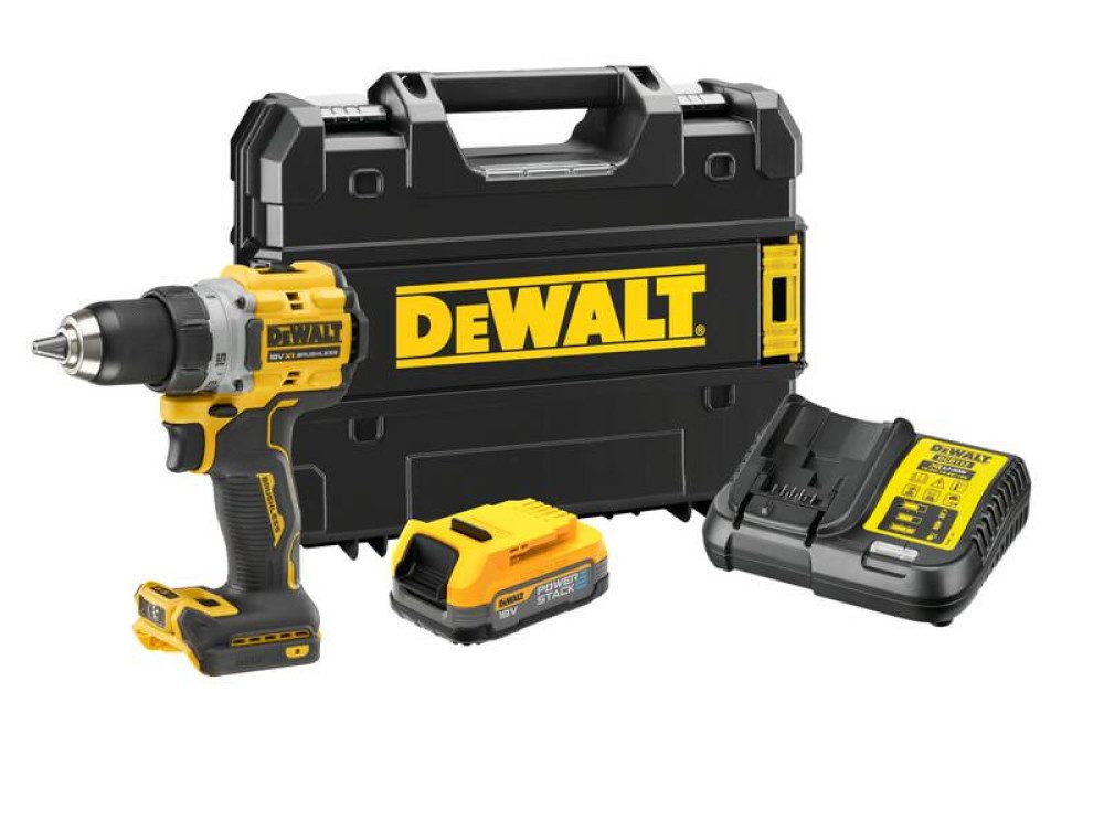 DeWalt Akku-Bohrschrauber DEWALT Akkuschrauber 18V DCD800E1T 90Nm 1x1,7Ah POWERSTACK BL TSTAK
