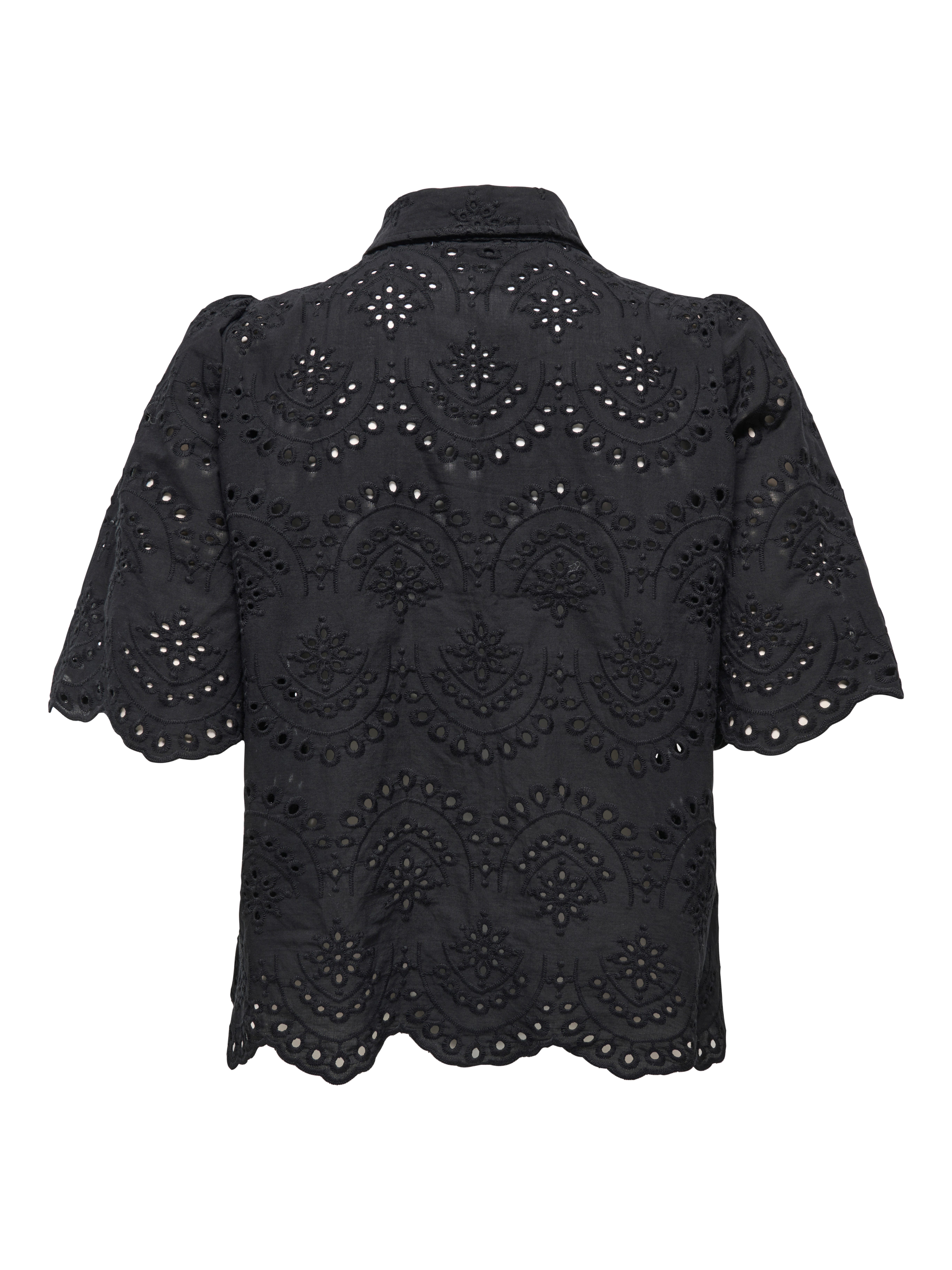 ONLY Spitzenbluse ONLVALAIS S/S SHIRT WVN NOOS Baumwolle, loose fit – Bild 5 von 5