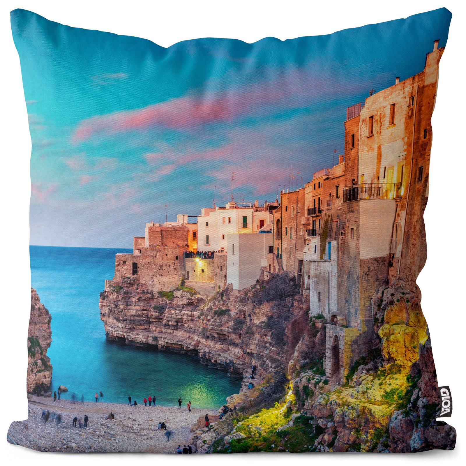 VOID Kissenbezug, (1 Stück), Meer Urlaub Reise italienisch mediterran Strand Sonnenuntergang Stadt