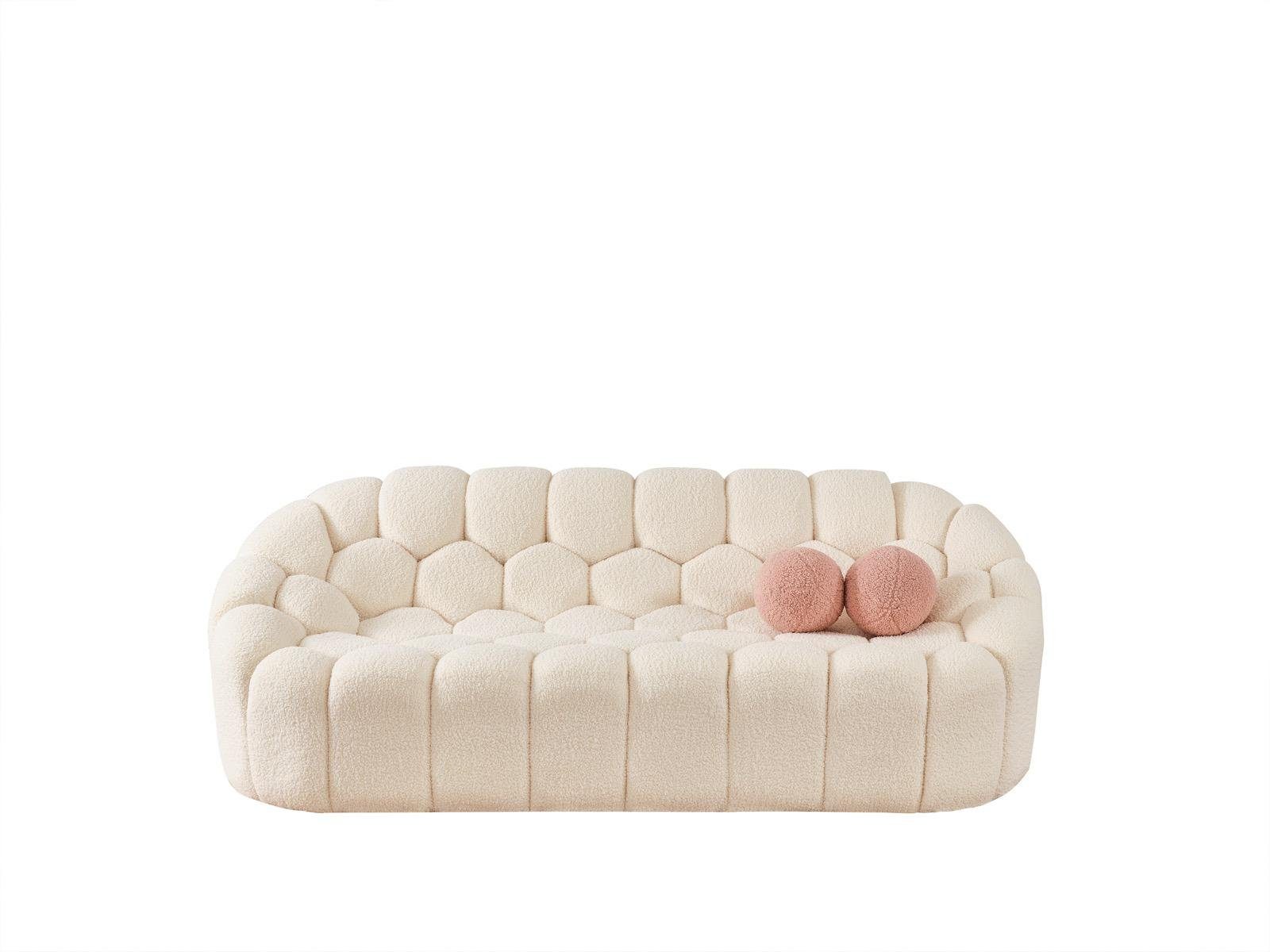 Couch Sofa Design Sofa, JVmoebel Weiß 2 Möbel Zweisitzer Polster Wohnzimmer Sitzer