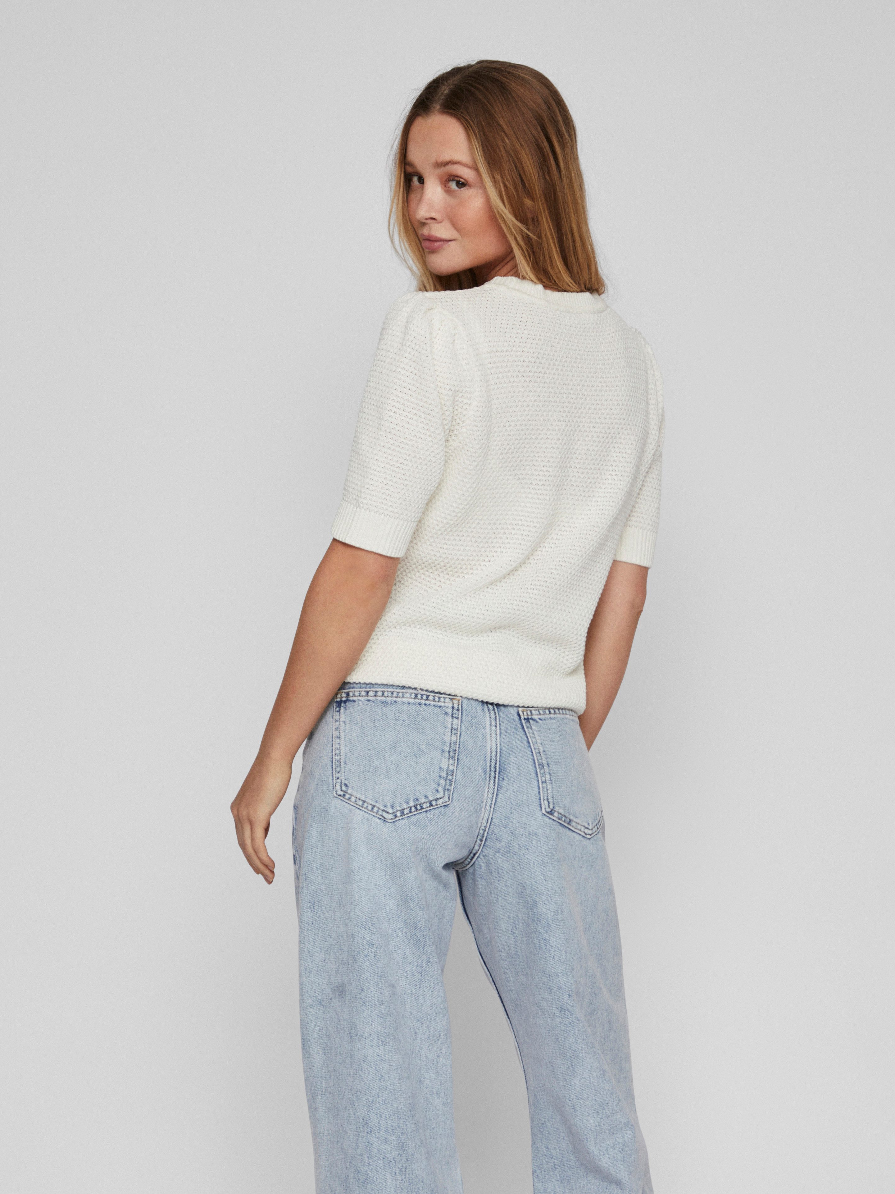 Vila Kurzarmpullover VIDALO O-NECK S/S KNIT TOP - NOOS