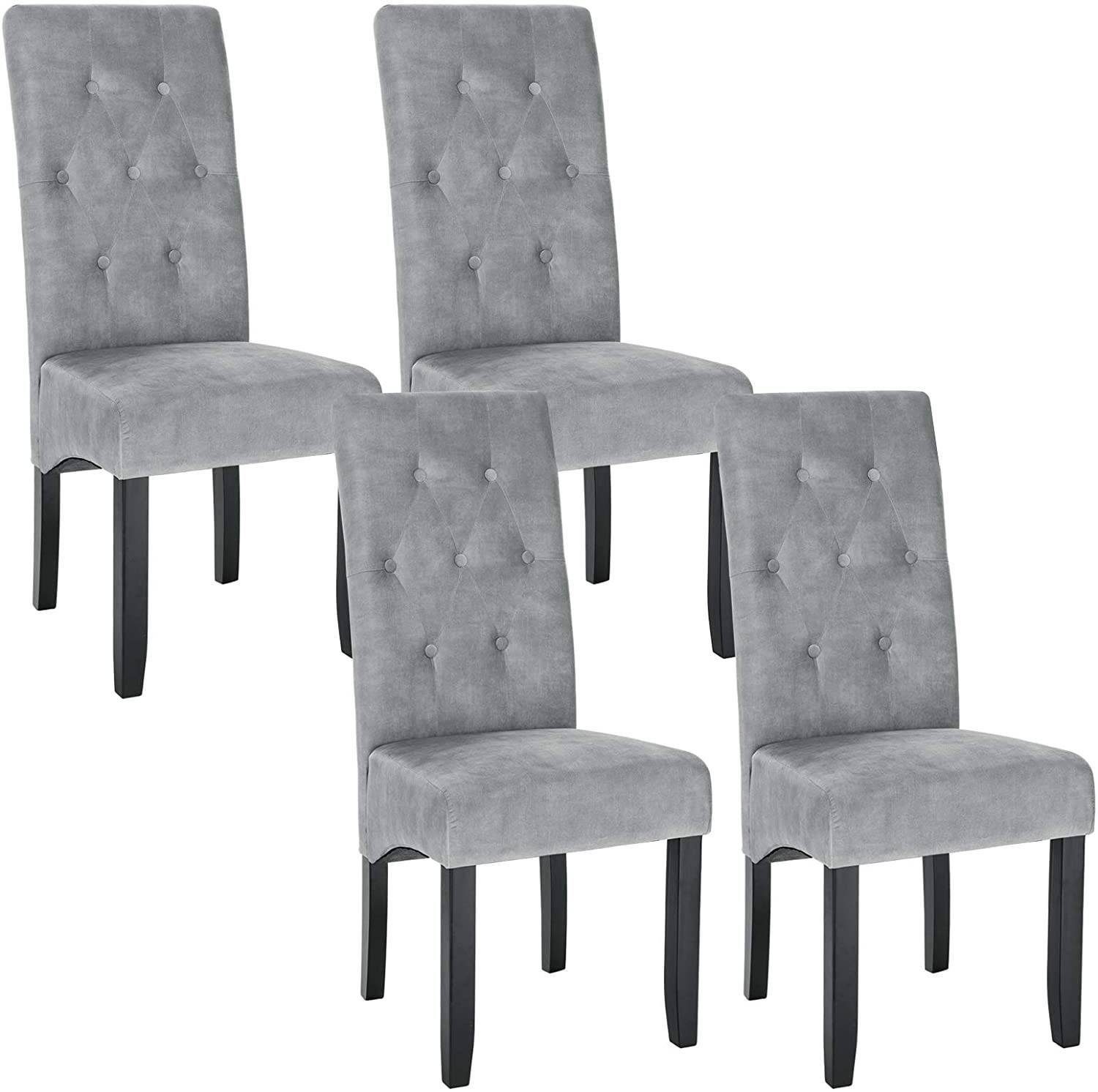 Woltu Esszimmerstuhl (Set, 4 St), Küchenstuhl mit Massivholz Beine