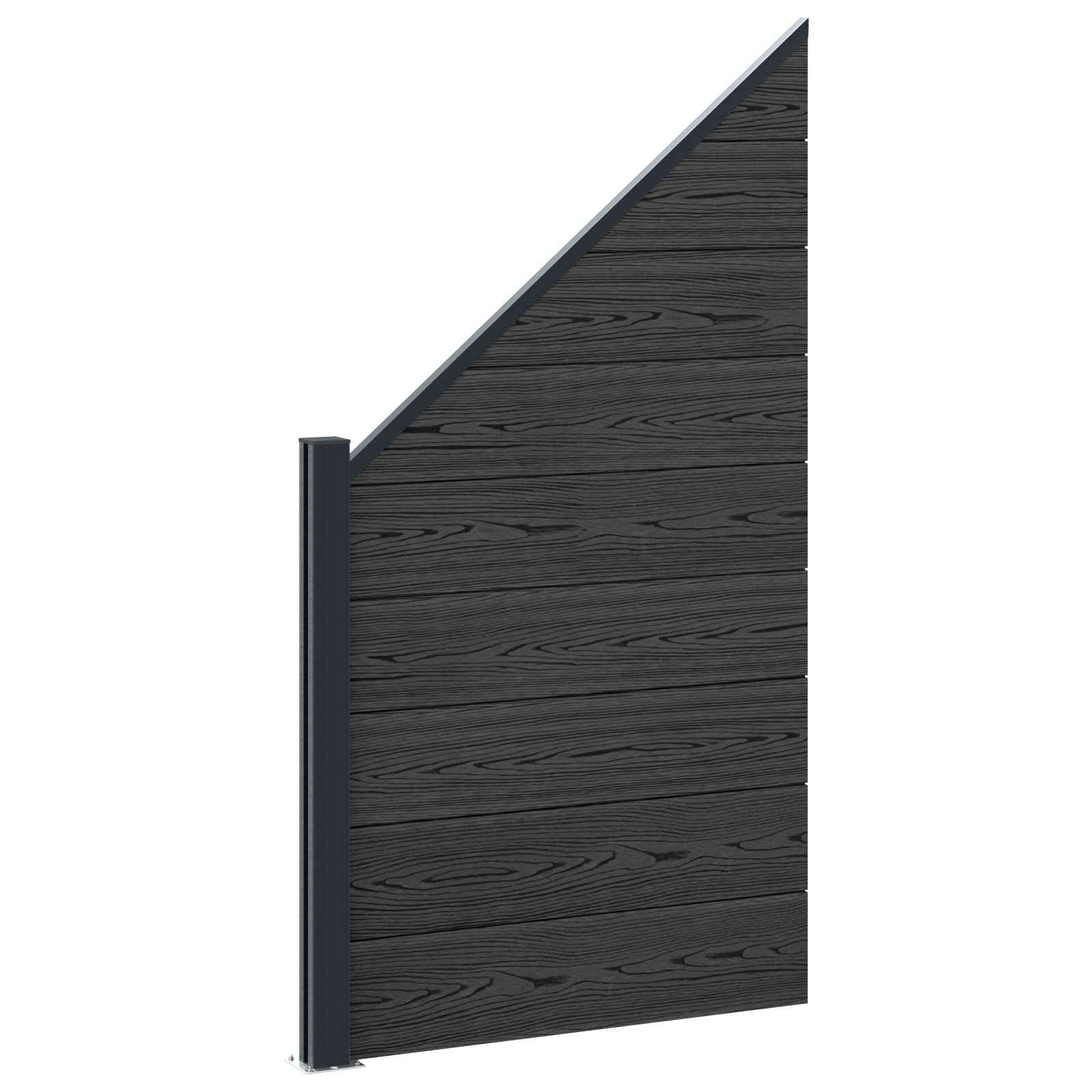 vidaXL Gartenzaun zaunset 95 x 180 cm WPC und Aluminium Schwarz, (1-St)