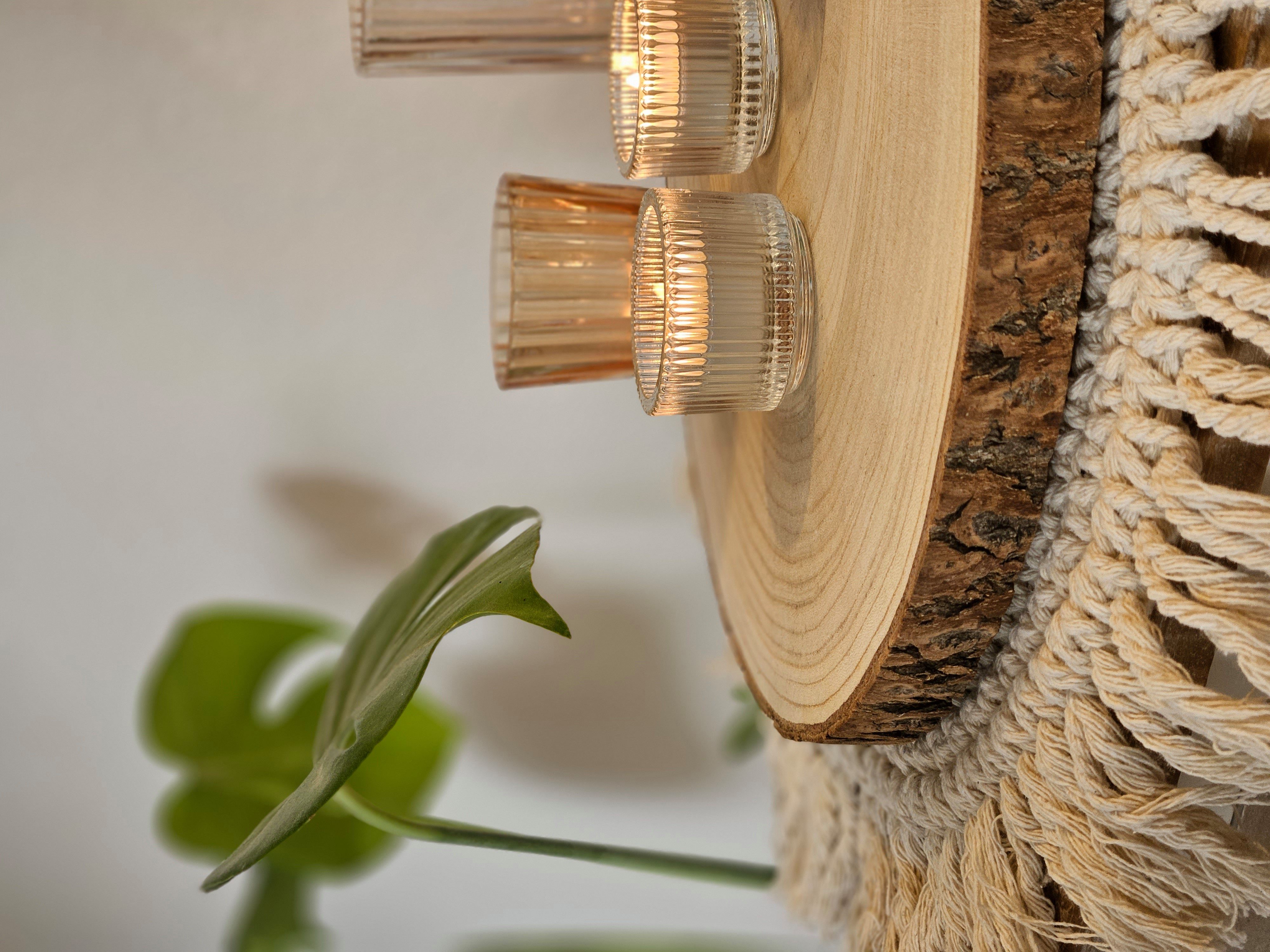 Meinposten Dekoteller Baumscheibe Dekobrett Holzbrett Tablett Holzscheibe Ø günstig online kaufen