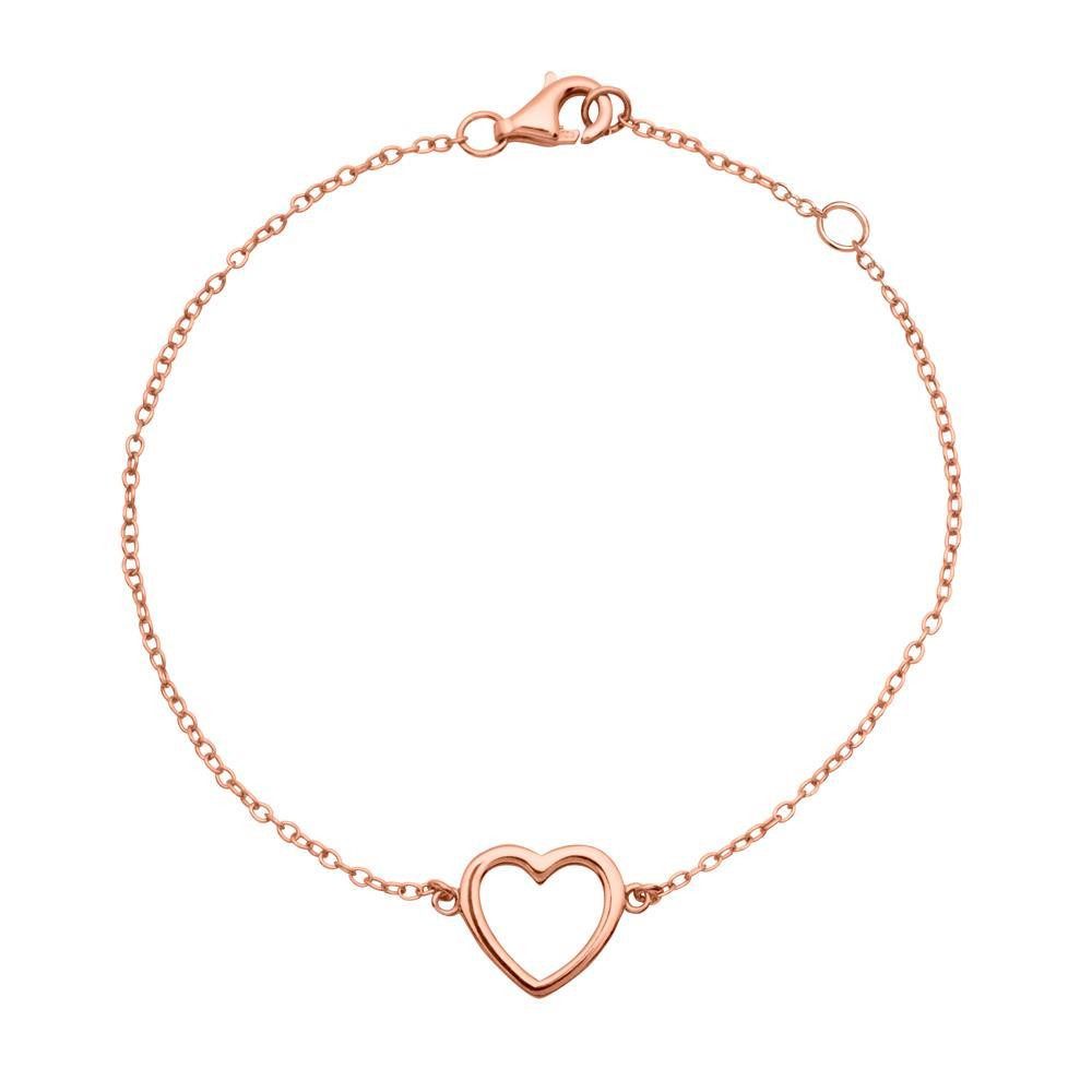 Unique Silberarmband Vergoldetes Unique 925 Silberarmband mit Herzanhänger SB0136