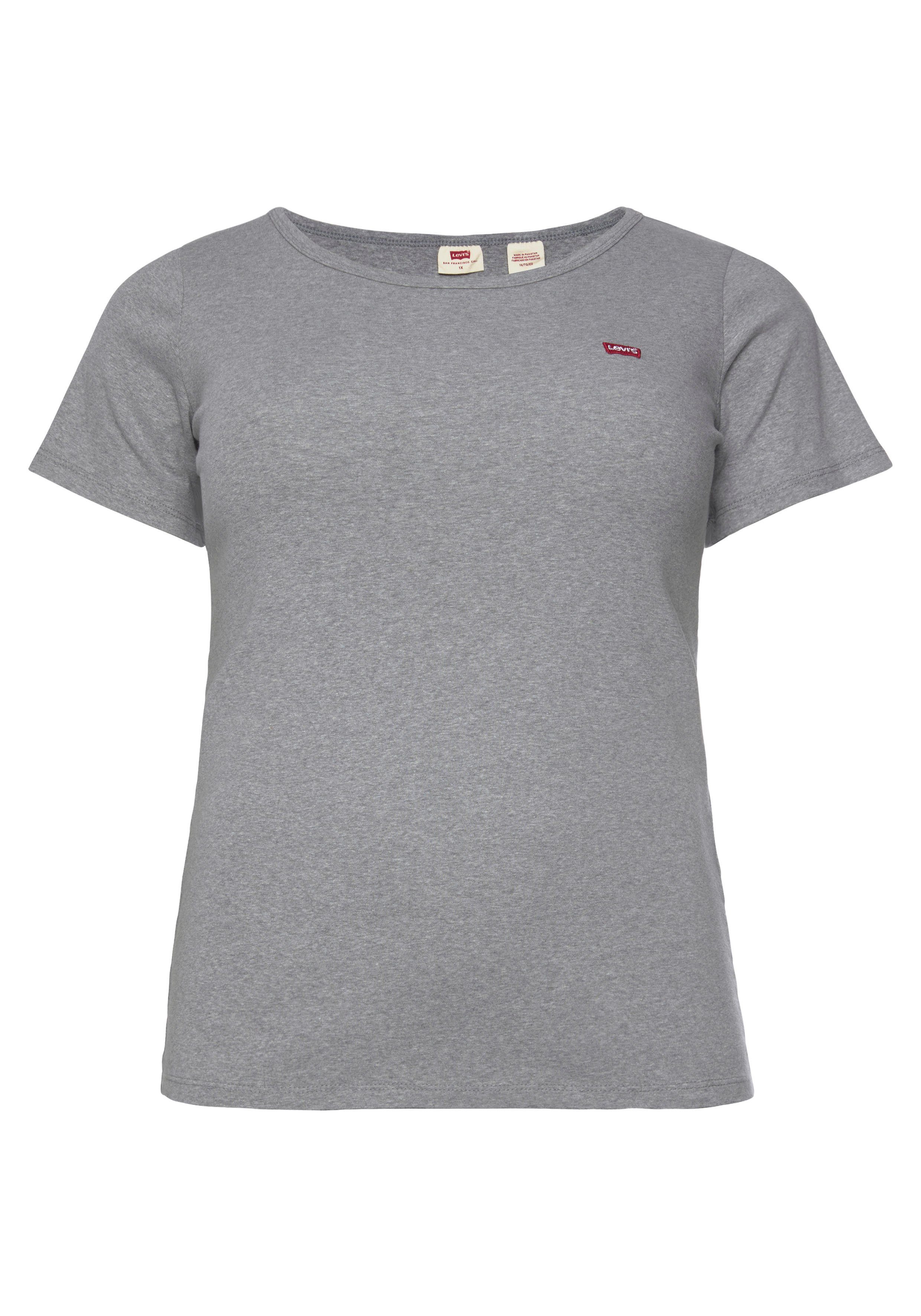 (2er-Pack) Levi's® Crew Perfect grau-meliert, T-Shirt Plus weiß