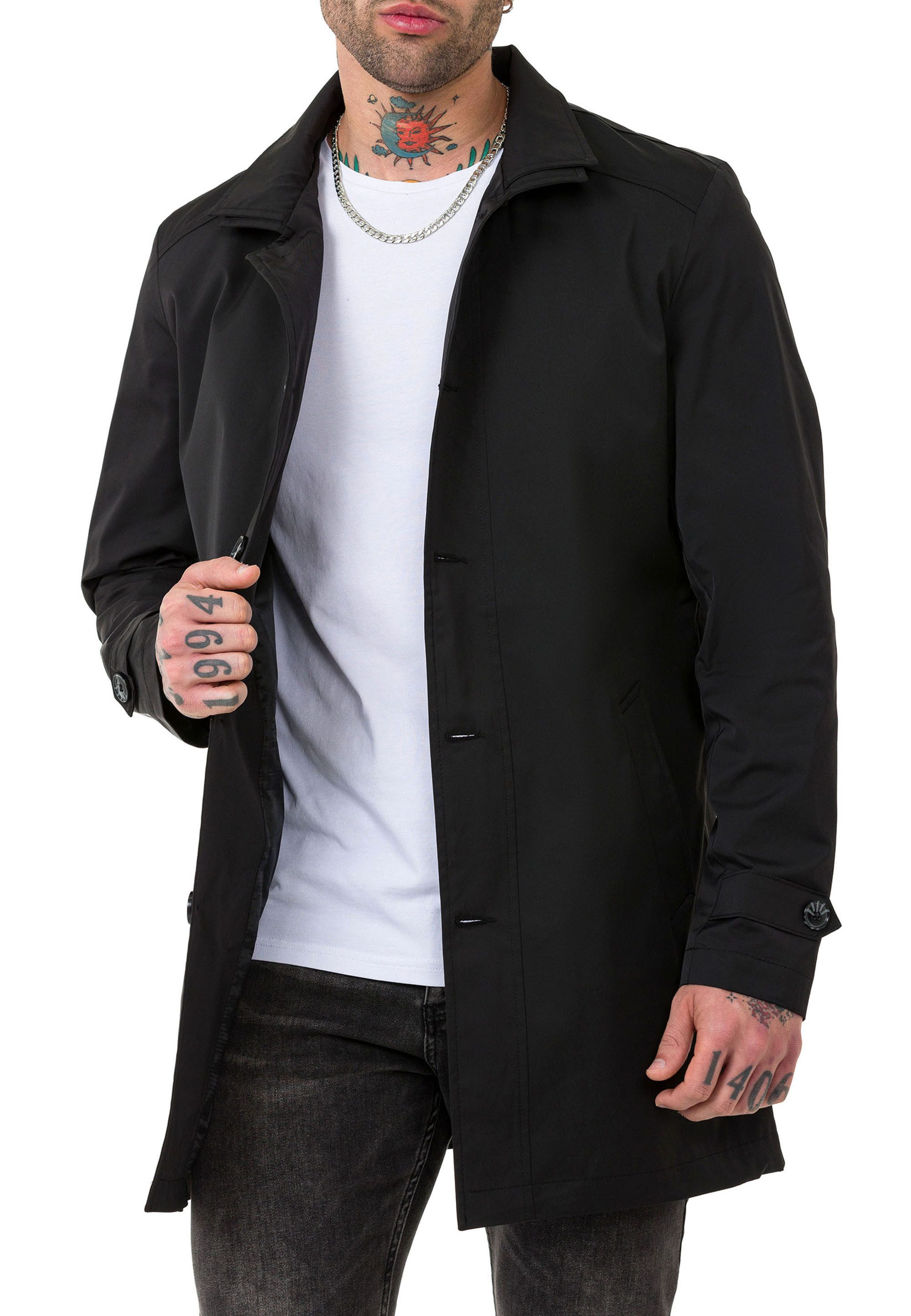 RedBridge Kurzmantel mit Reverskragen und Knopfleiste Klassisch Casual Elegante, zeitlose Optik für Business und Casual-Looks