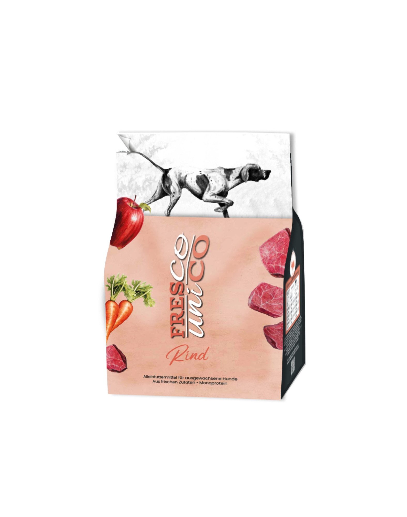 Fresco Dog unico Adult Rind, Premium Hundefutter trocken getreidefrei, Trockenfutter für: Hunde, 67% Frischfleisch, zuckerfrei & hochverträglich