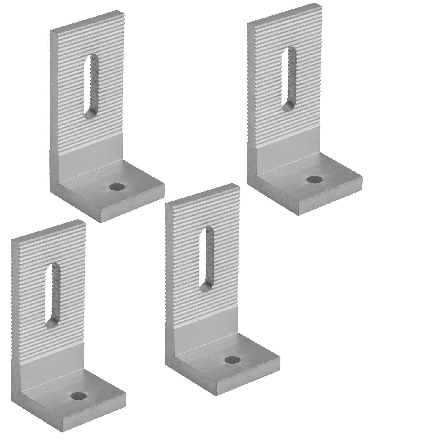 avoltik Solarmodul-Halterung Verbindungswinkel 90° Fuß L Halter Schieneverbinder Verbinder, (4, 6, 10 oder 50er Set Verbindungswinkel 90° L Halter Schieneverbinder, 4-tlg., 4, 6, 10 oder 50er Set Verbindungswinkel 90° L Halter Schieneverbinder, Farbe silber)