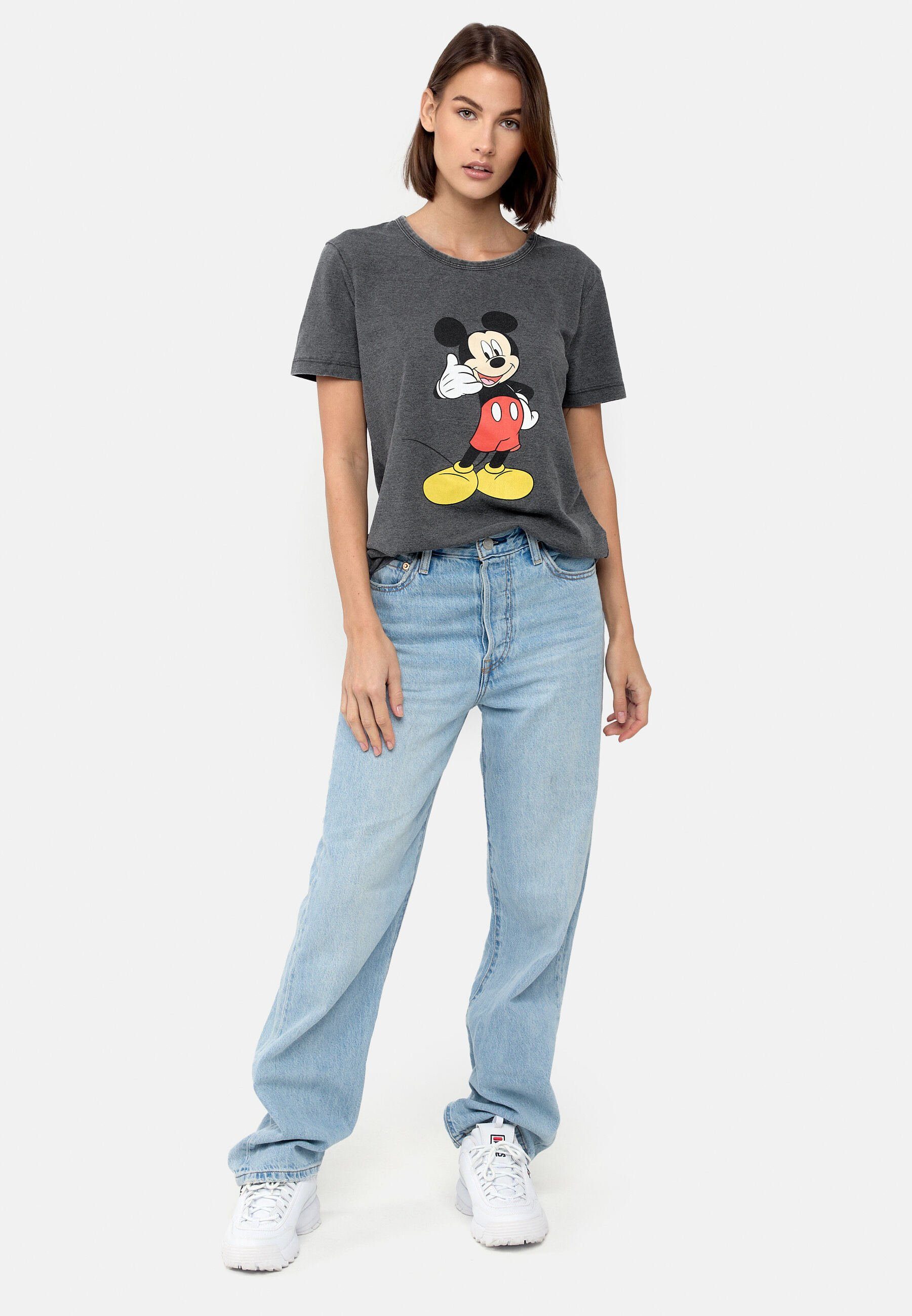 Bio-Baumwolle Mouse GOTS Recovered Kohlegrau zertifizierte Mickey Phone T-Shirt