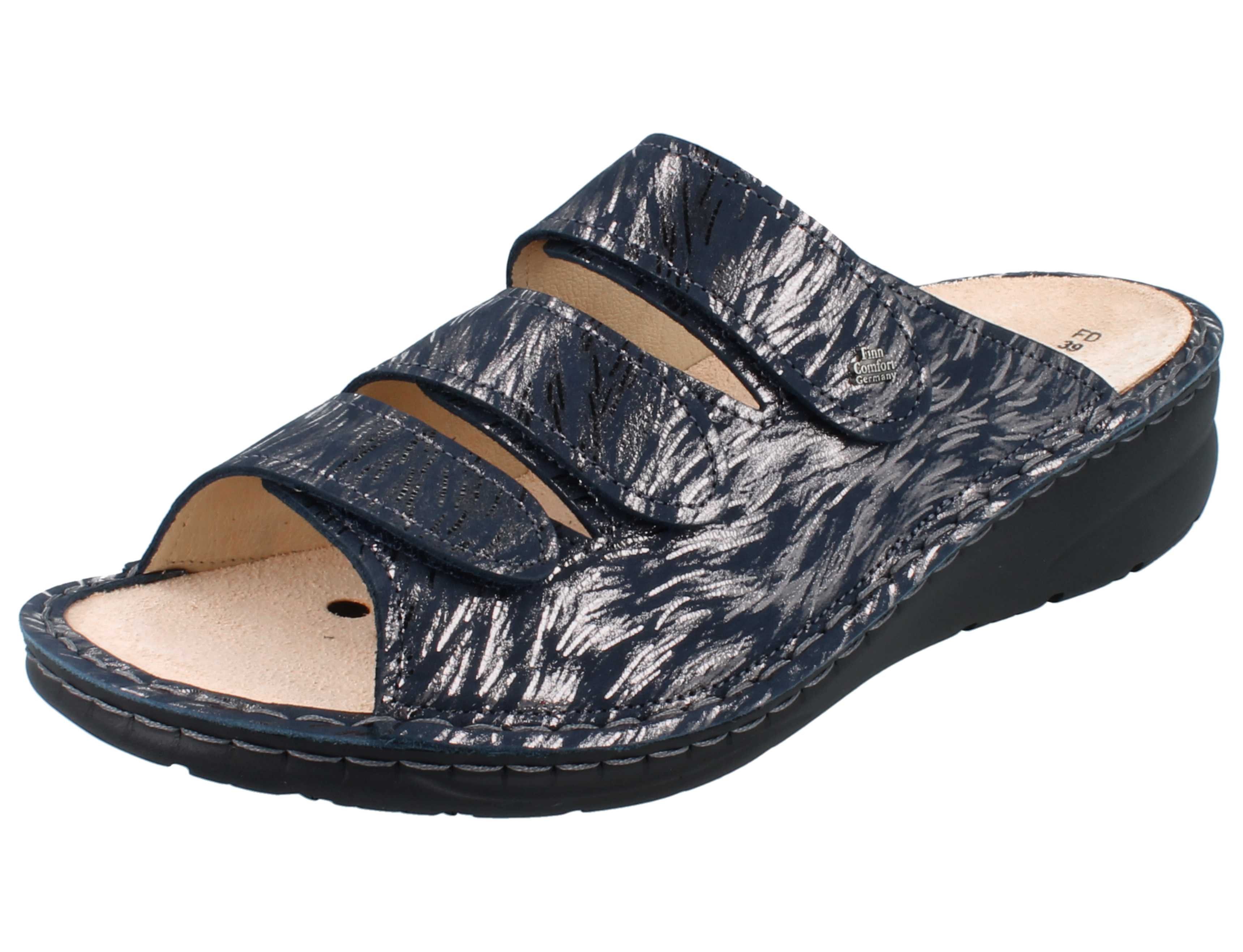 Finn Comfort FINN COMFORT Comporta Damen Pantolette antistatic indigoblau Pantolette Wechselfußbett