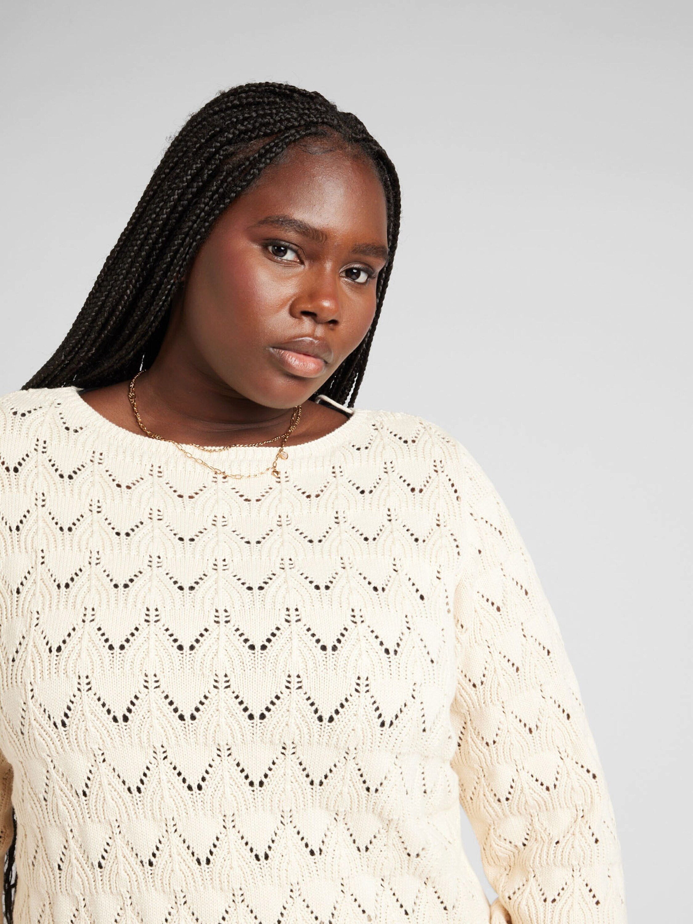 Vero Moda Curve Strickpullover VMCLUA (1-tlg) Lochmuster günstig online kaufen