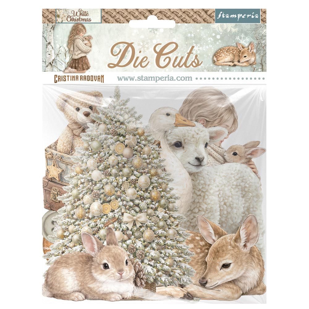 Stamperia Motivpapier Stanzmotive "White Christmas", 32 Teile