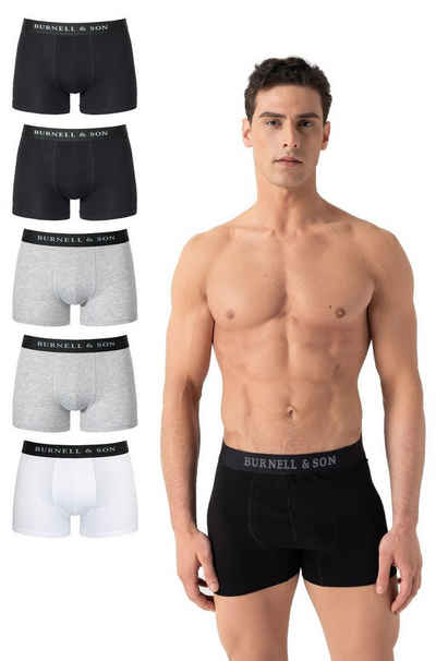 Burnell & Son Boxershorts »Unterhosen aus Baumwolle für Herren Männer« (Packung, Set, Spar-Pack, Spar-Packung, Spar-Set, 5-St., 6er-Pack) mit Komfortbund