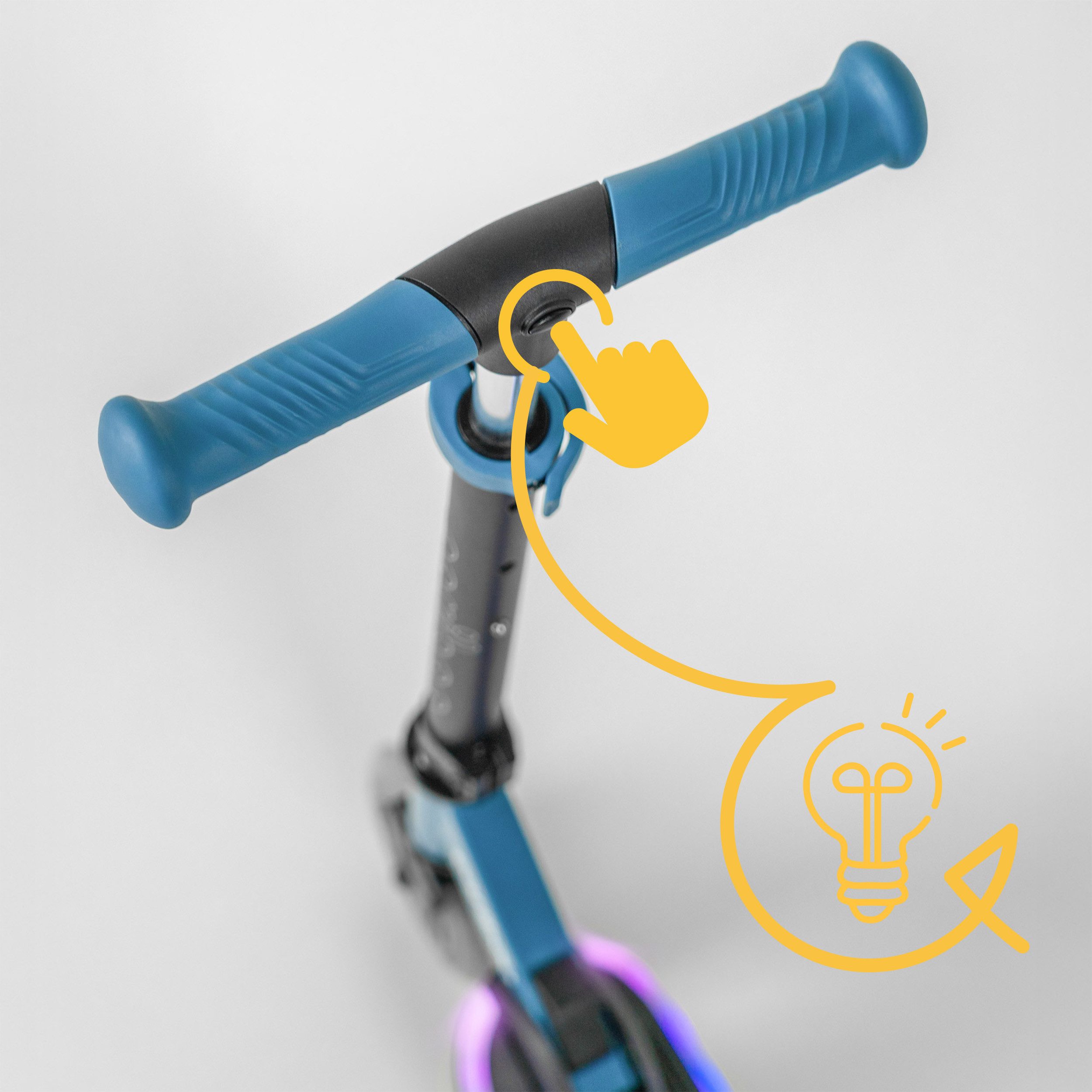 Cariboo Tretroller Zweirad-Kinderroller CARIBOO LEDSTAR leuchtendes LED-Deck 11 Modi