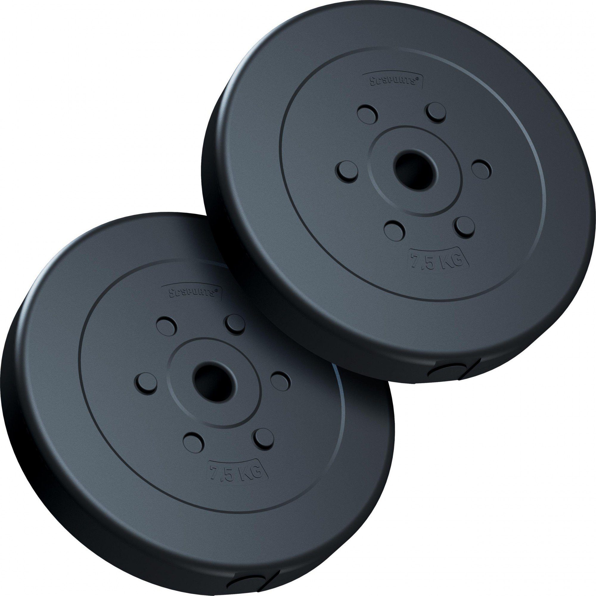 ScSPORTS® Hantelscheiben Set 15 kg Ø 30mm Kunststoff Gewichtsscheiben Gewichte, (10000148-tlg)