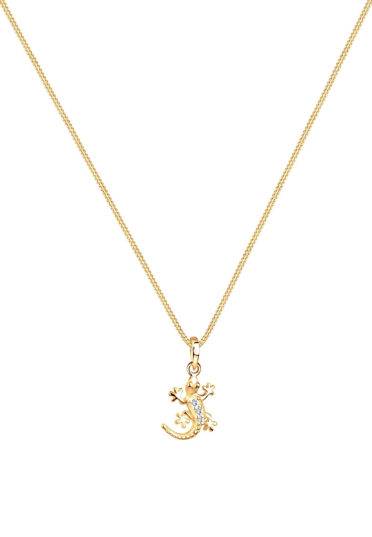 Elli Kette mit Anhänger Gecko Eidechse 925 Silber, mit Kristallen von Swaro günstig online kaufen