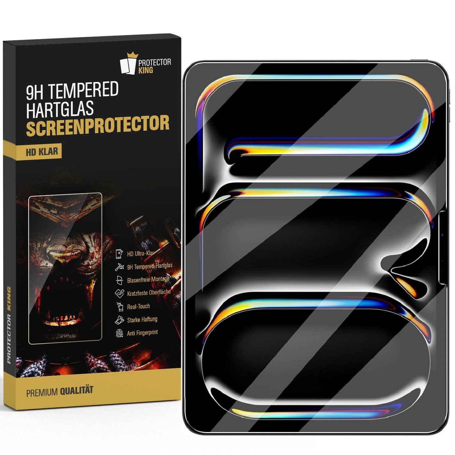 Protectorking Displayschutzfolie 2x 9H Panzerglas HD klar Tempered Nano-Glass Screen-Protector für Apple iPad 2026, 2 Stück, Displayschutz, gegen Stöße, Kratzer, Schmutz und Abnutzung
