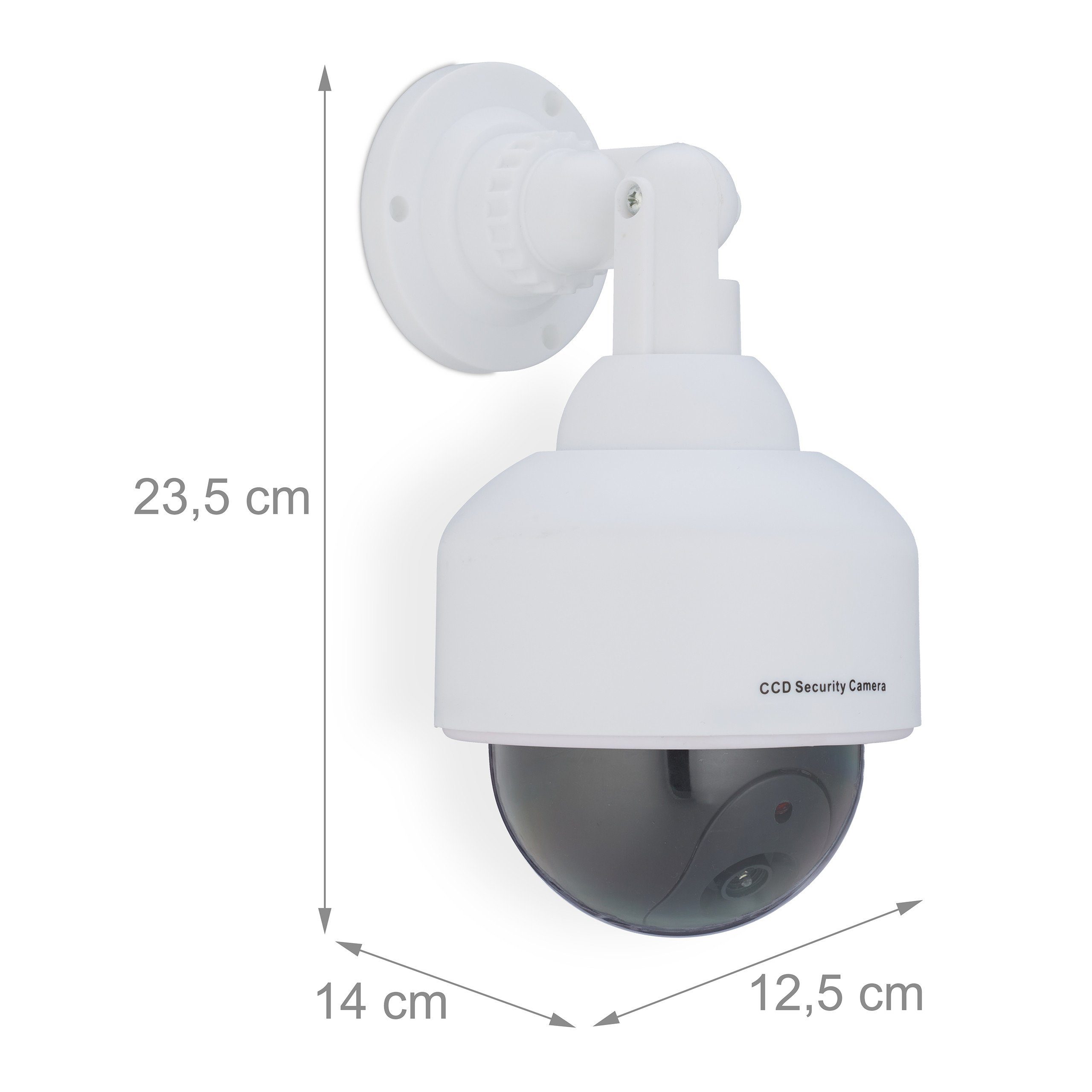relaxdays Überwachungskamera Attrappe Weißer Kamera Dummy Dome-Form (Innenbereich, Außenbereich, 1-tlg) – Bild 4 von 5