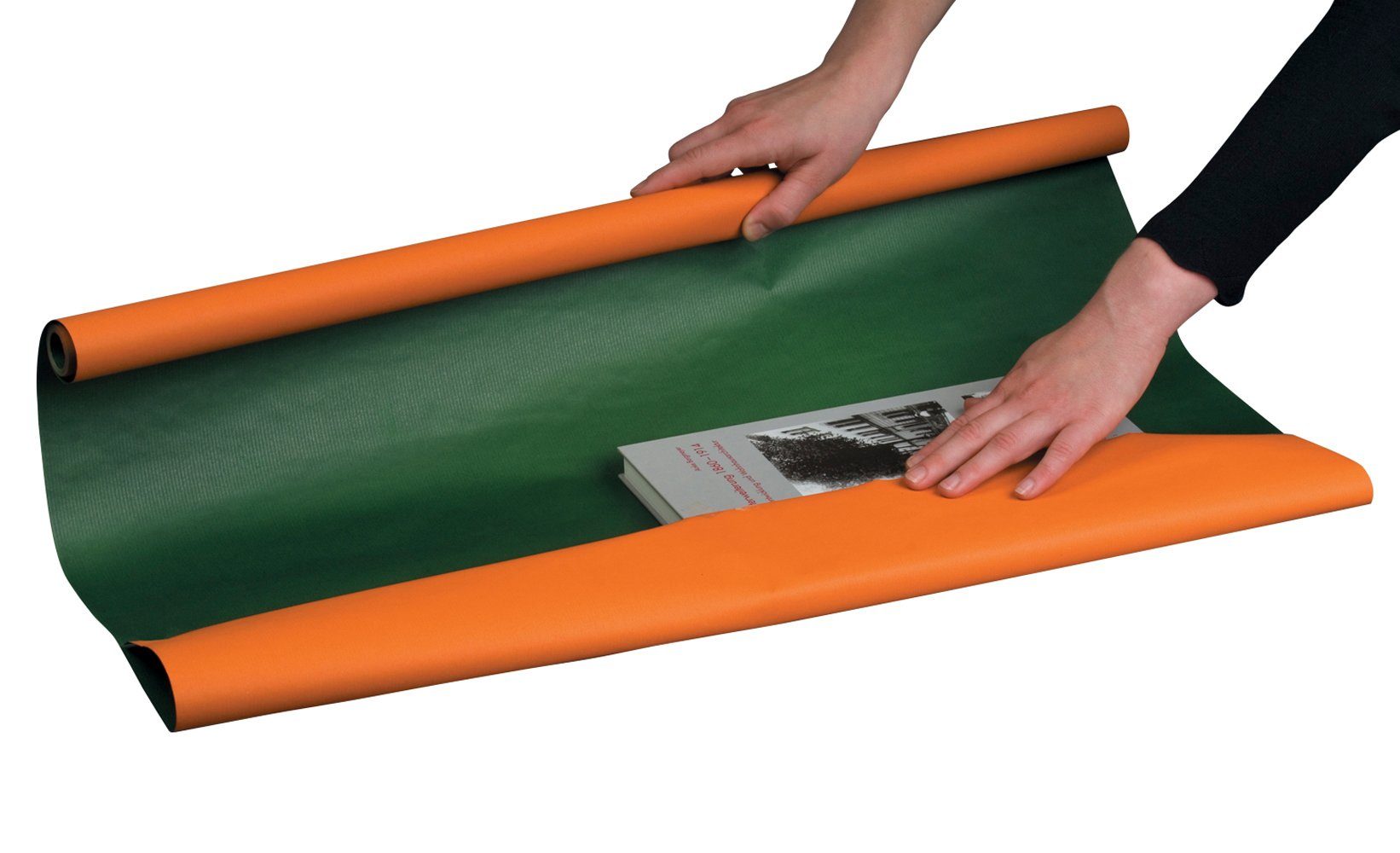 NIPS Packpapier BI-COLOUR, (1St), orange/grün, Rolle 0,75 x 4 m, Geschenkpapier