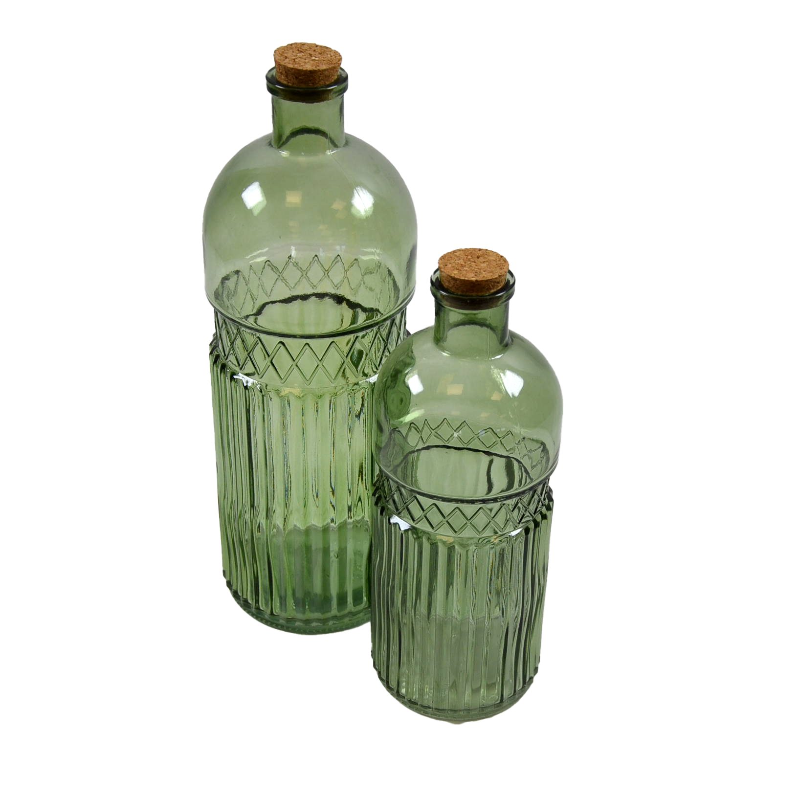 B&S Dekofigur Deko Flasche Glas grün günstig online kaufen