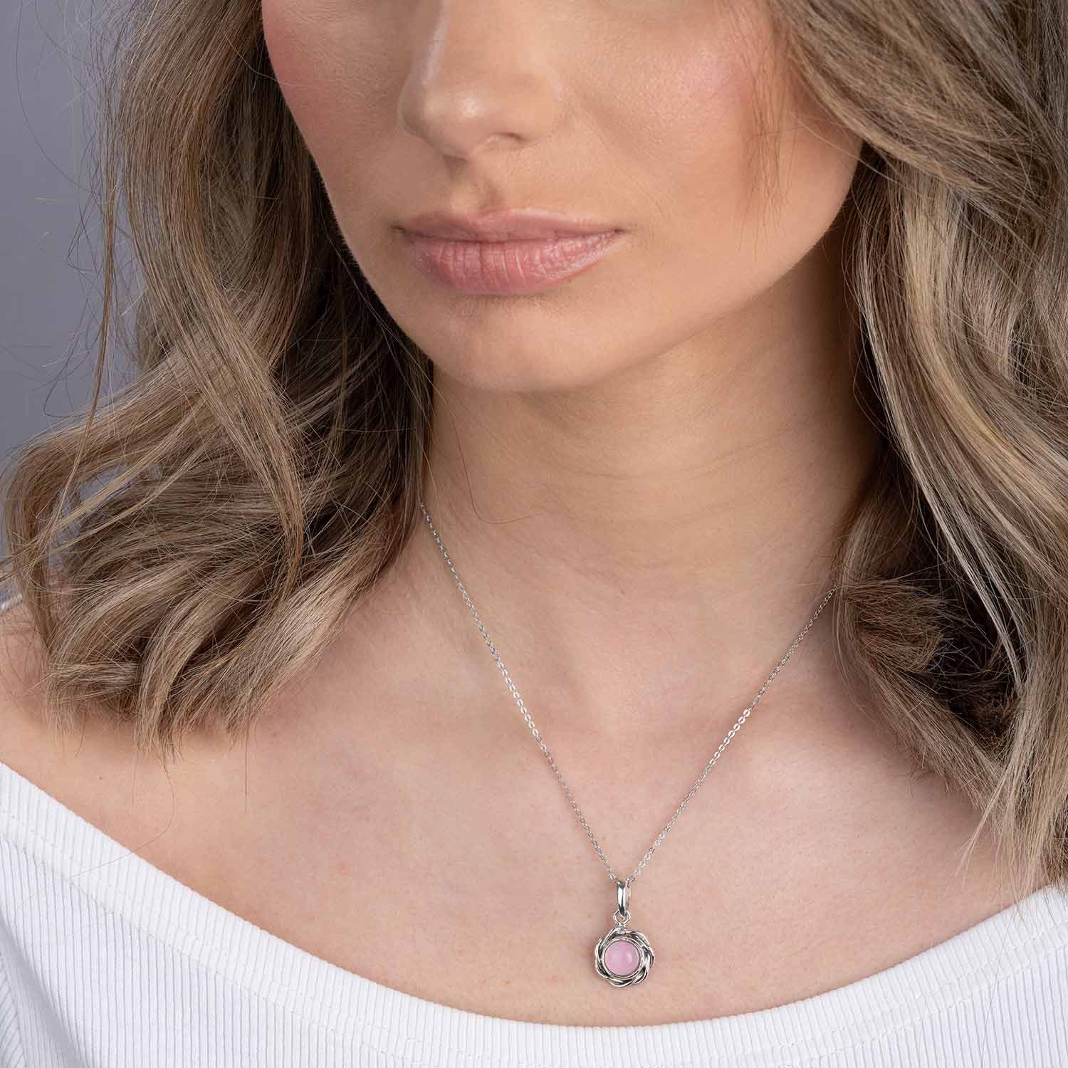 Materia Kettenanhänger Rosenquarz Edelstein Anhänger Sonne rosa KA-59, 925 günstig online kaufen