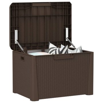 vidaXL Auflagenbox Gartentruhe Braun 125 L PP Abschließbar