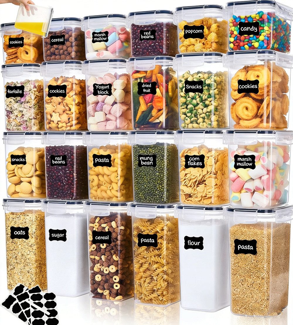 AKKEE Vorratsdose 24er Frischhaltedosen Set, Vorratsdosen mit Deckel Luftdicht Set, (24-tlg), BPA Frei