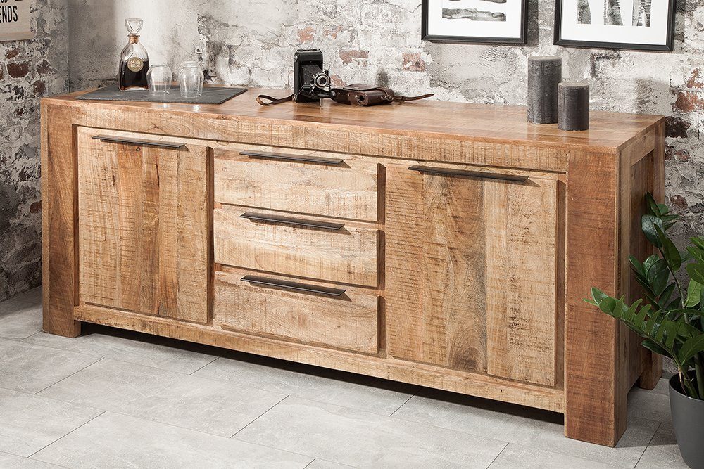 Sideboard Woodridge Massives Sideboard 174cm Mangoholz-Handarbeit günstig online kaufen