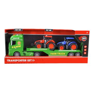 Otto Simon Spielzeug-Traktor Autotransporter 54 cm 2 Traktoren mit Licht und Sound